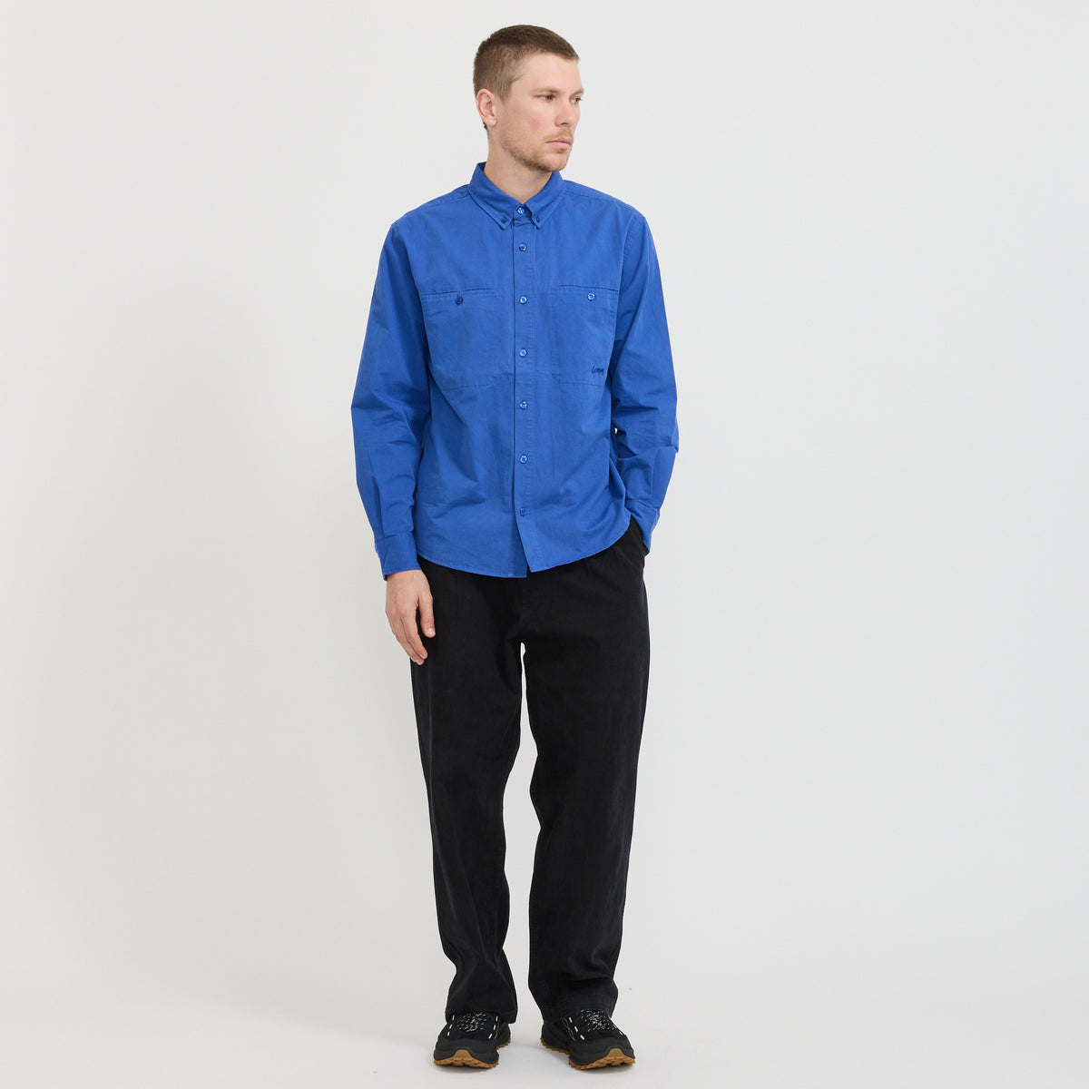 Butter Goods | Abseil L/S Shirt Washed Cobalt | Maplestore