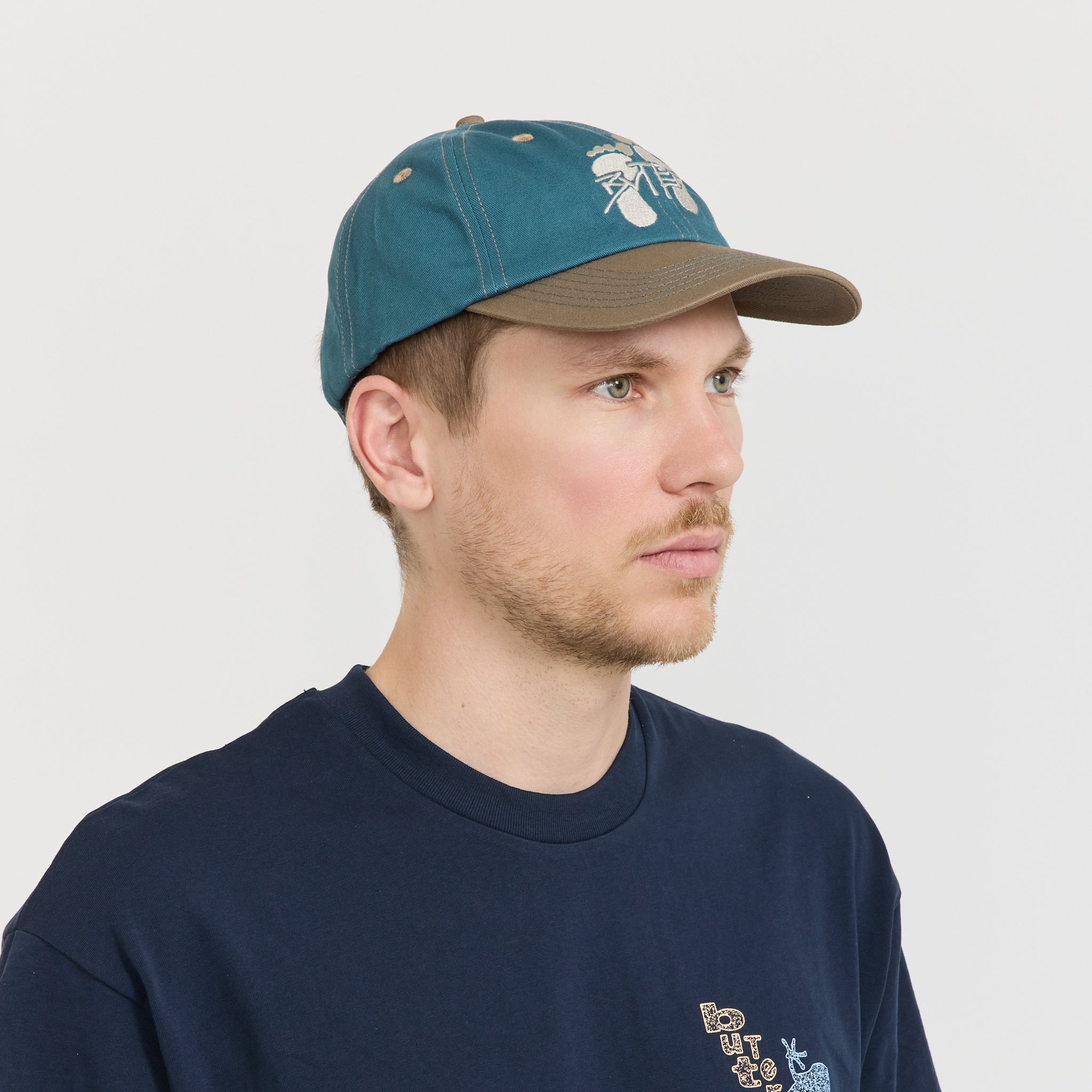 Footprints 6 Panel Cap Teal