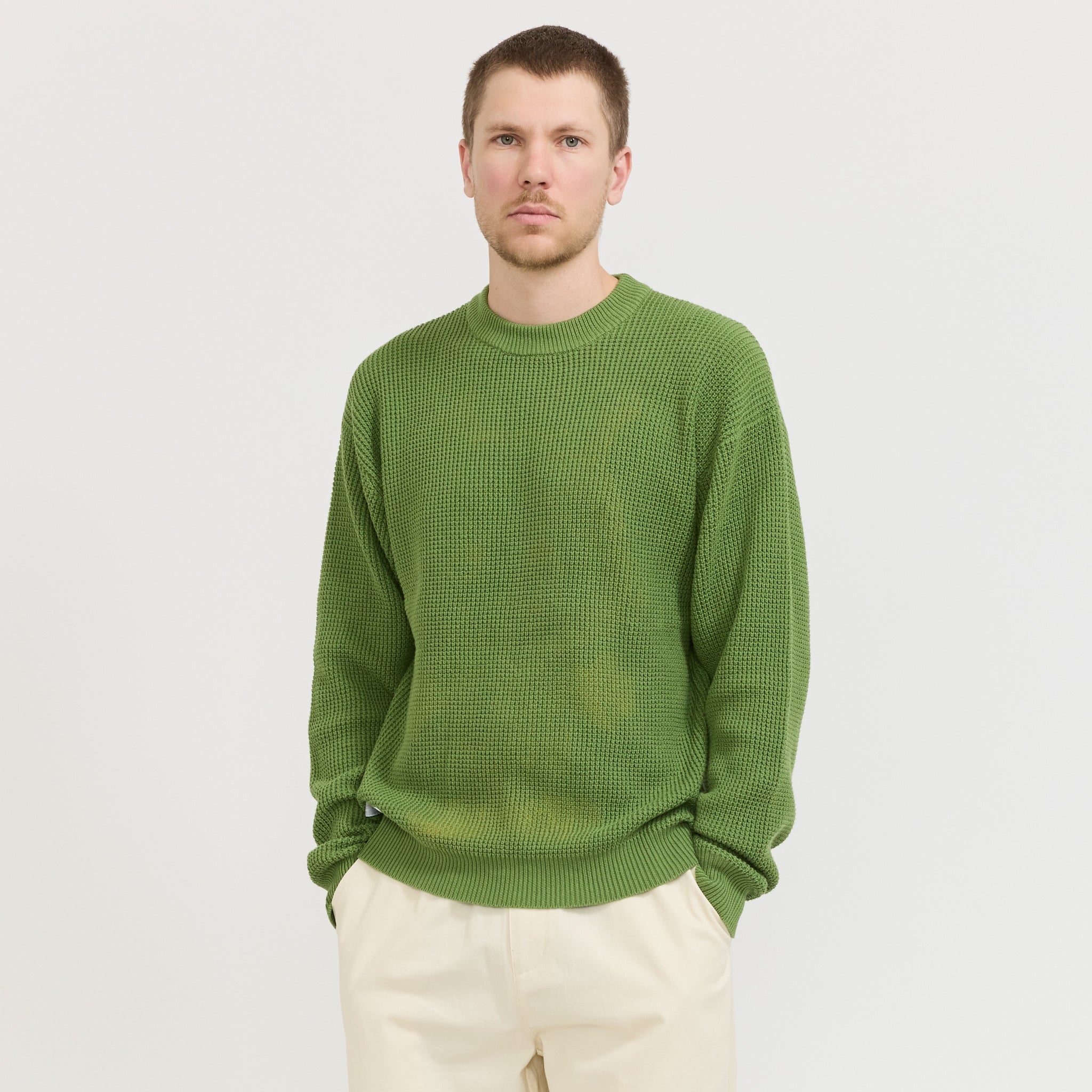 Newcomer Reversible Knit Sweater Grass