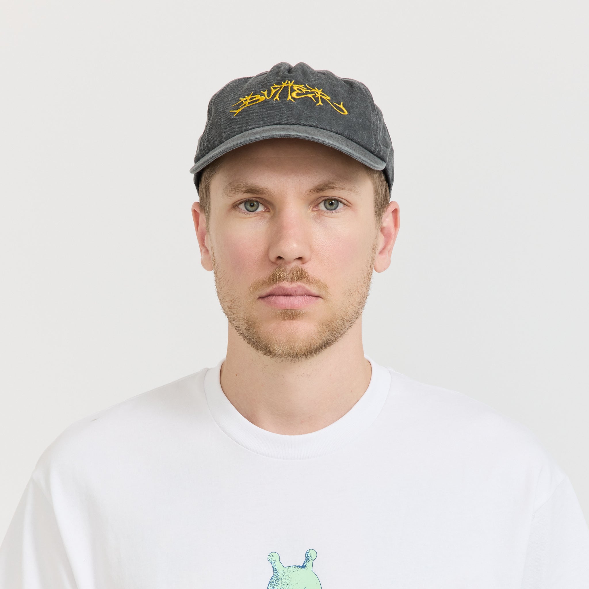 Scrawling 5 Panel Cap Washed Black