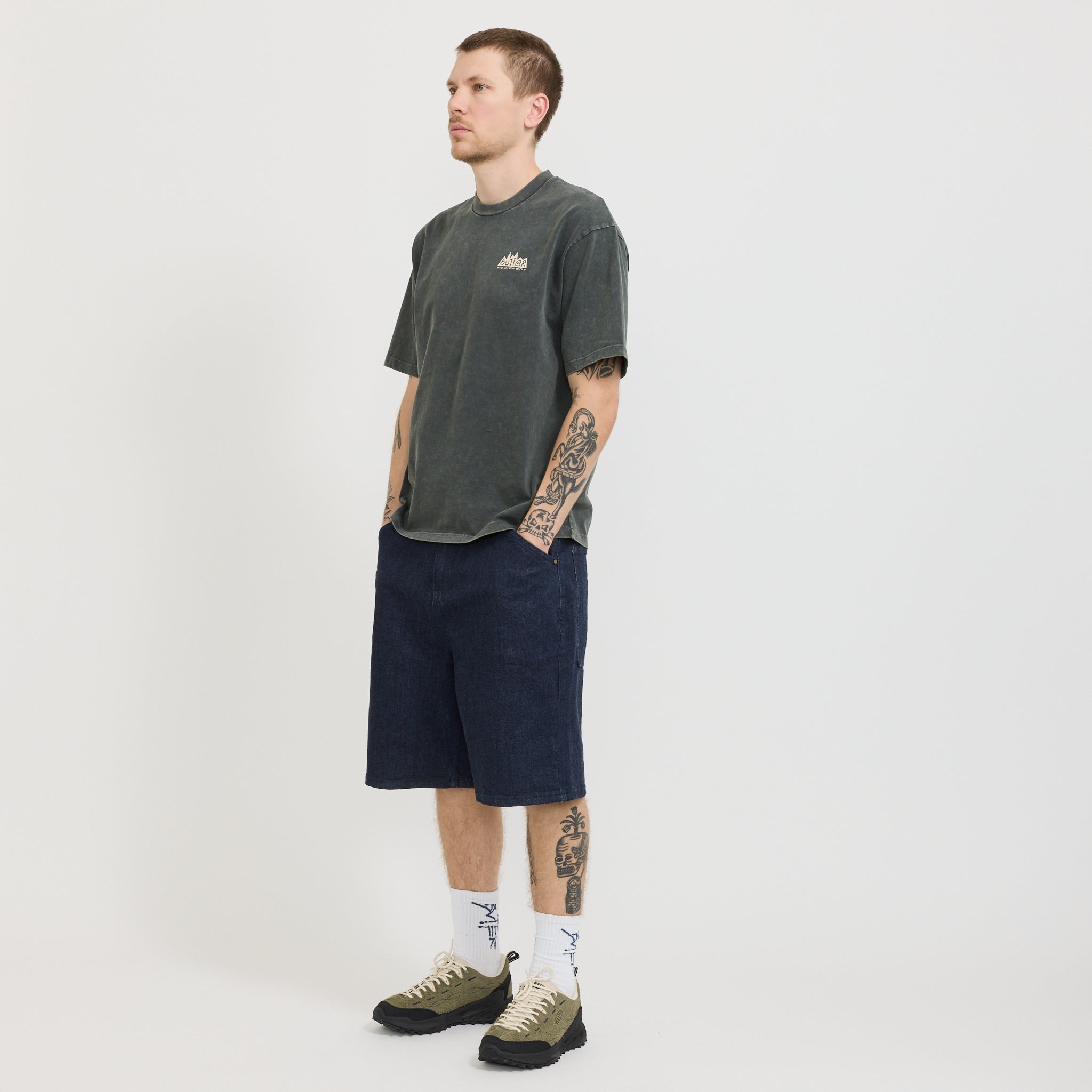 Trim Denim Shorts Rinsed Indigo