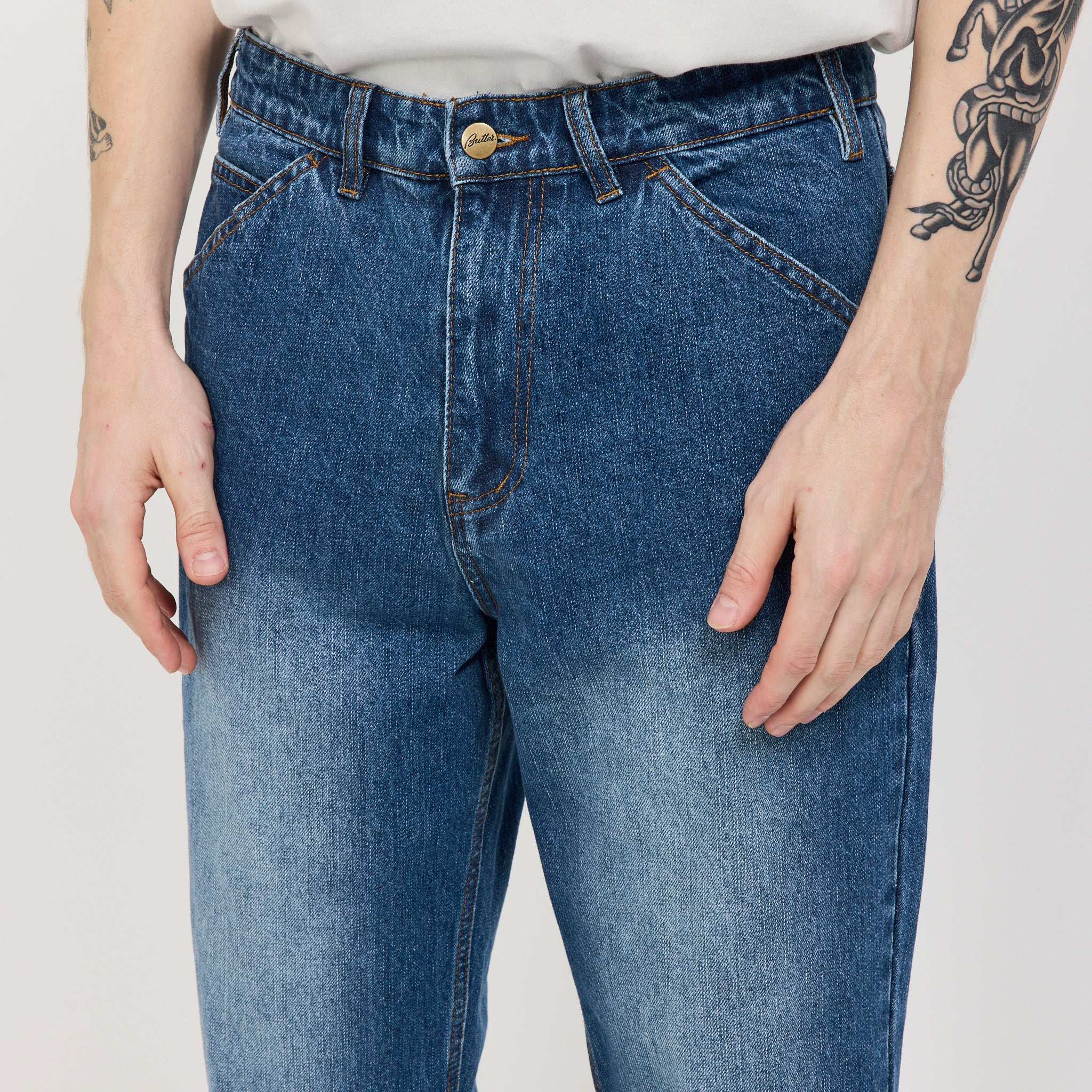 Butter Goods | Witness Denim Jeans Mid Indigo Slub | Maplestore
