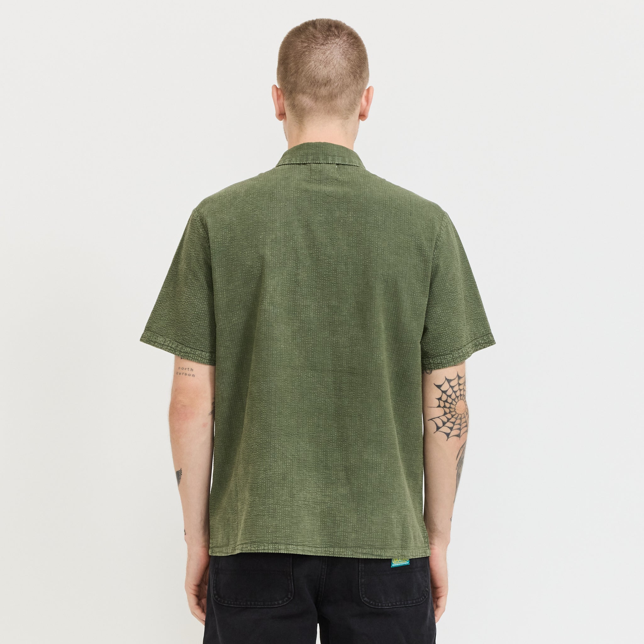 Overdye Seersucker S/S Shirt Army