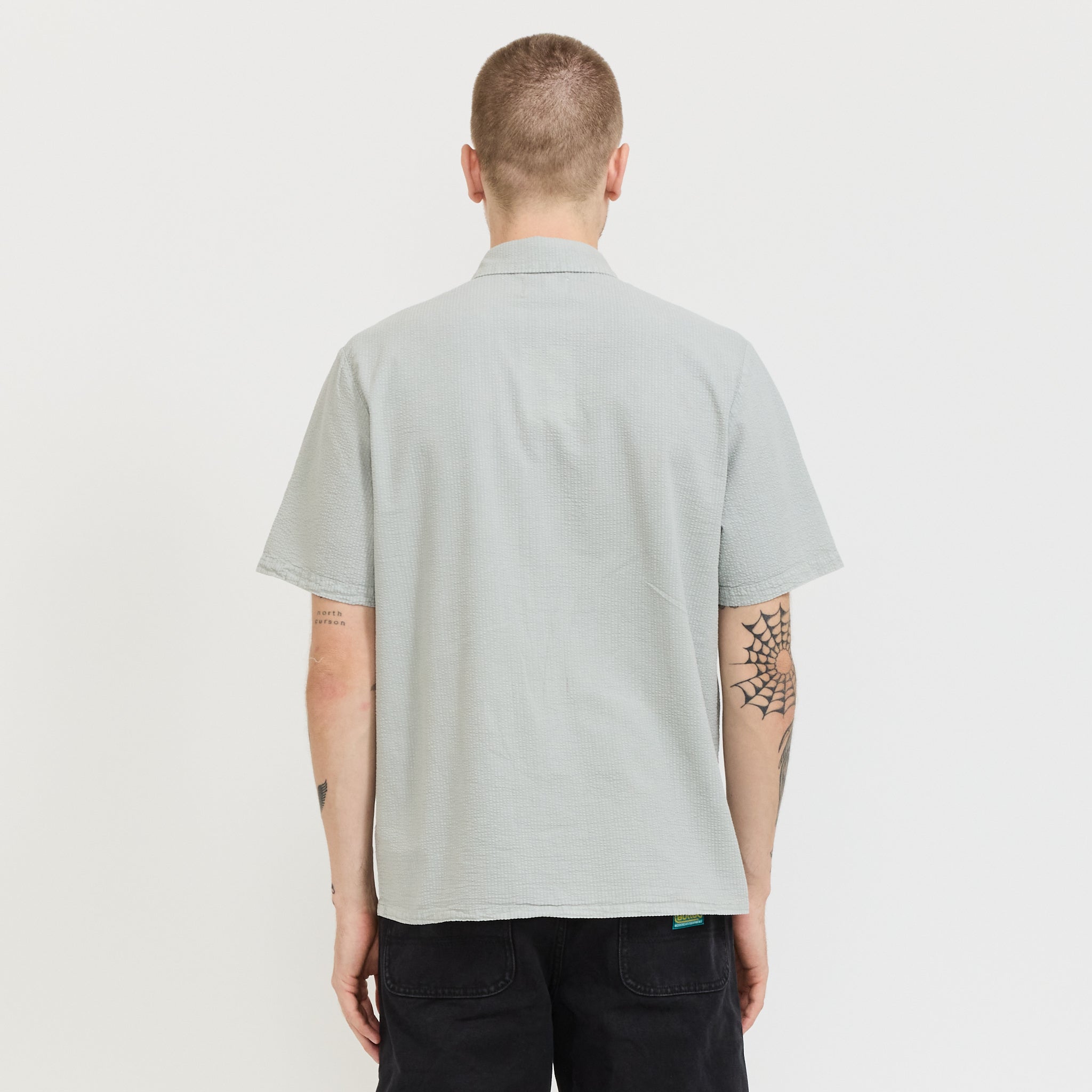 Overdye Seersucker S/S Shirt Grey