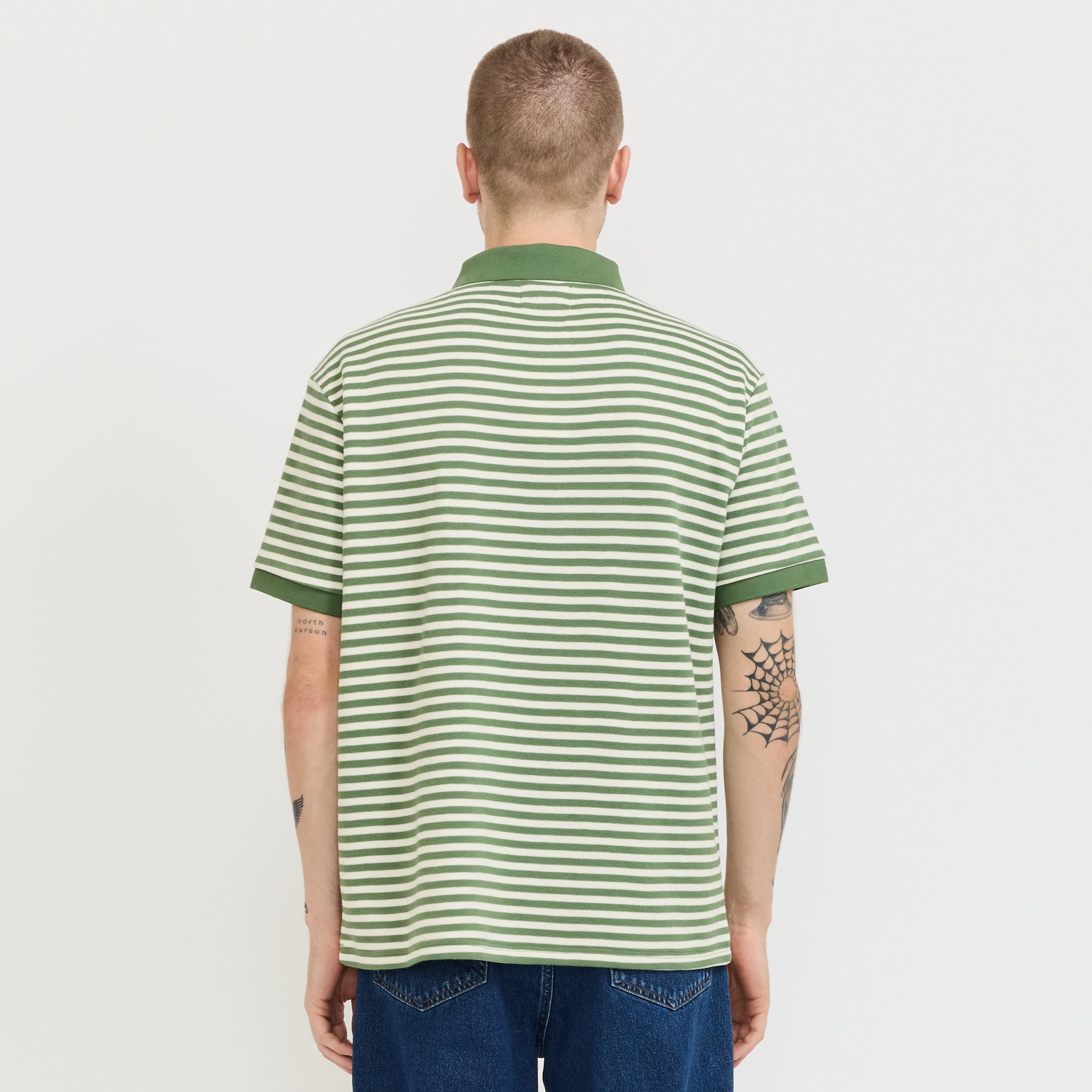 Stripe Polo Shirt Sage/Natural