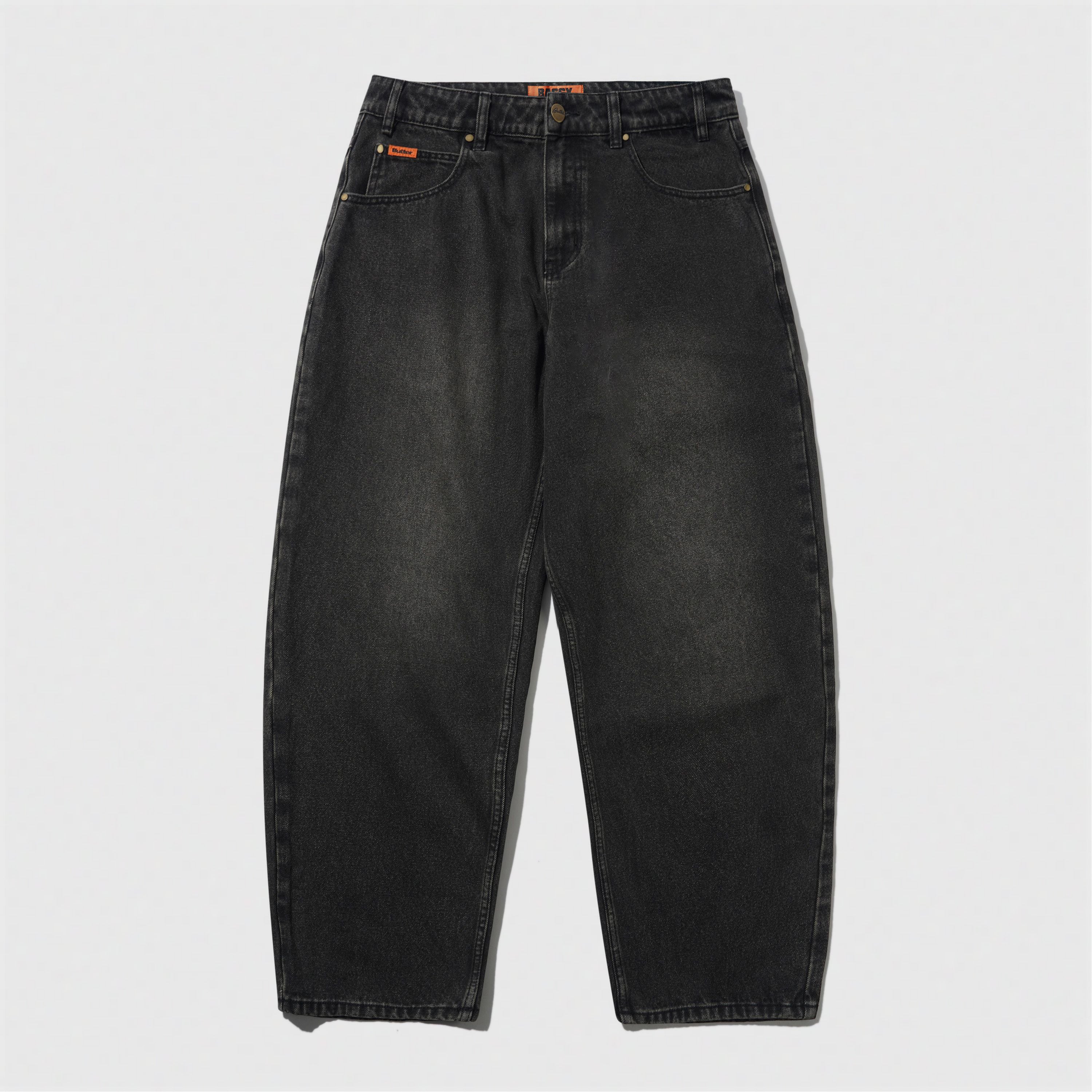 Baggy Denim Jeans Faded Black
