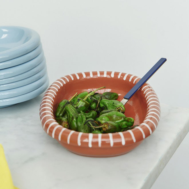 HAY | Barro Oval Dish Small Natural with Stripe | Maplestore