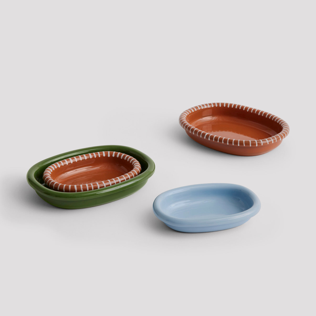 HAY | Barro Oval Dish Small Natural with Stripe | Maplestore