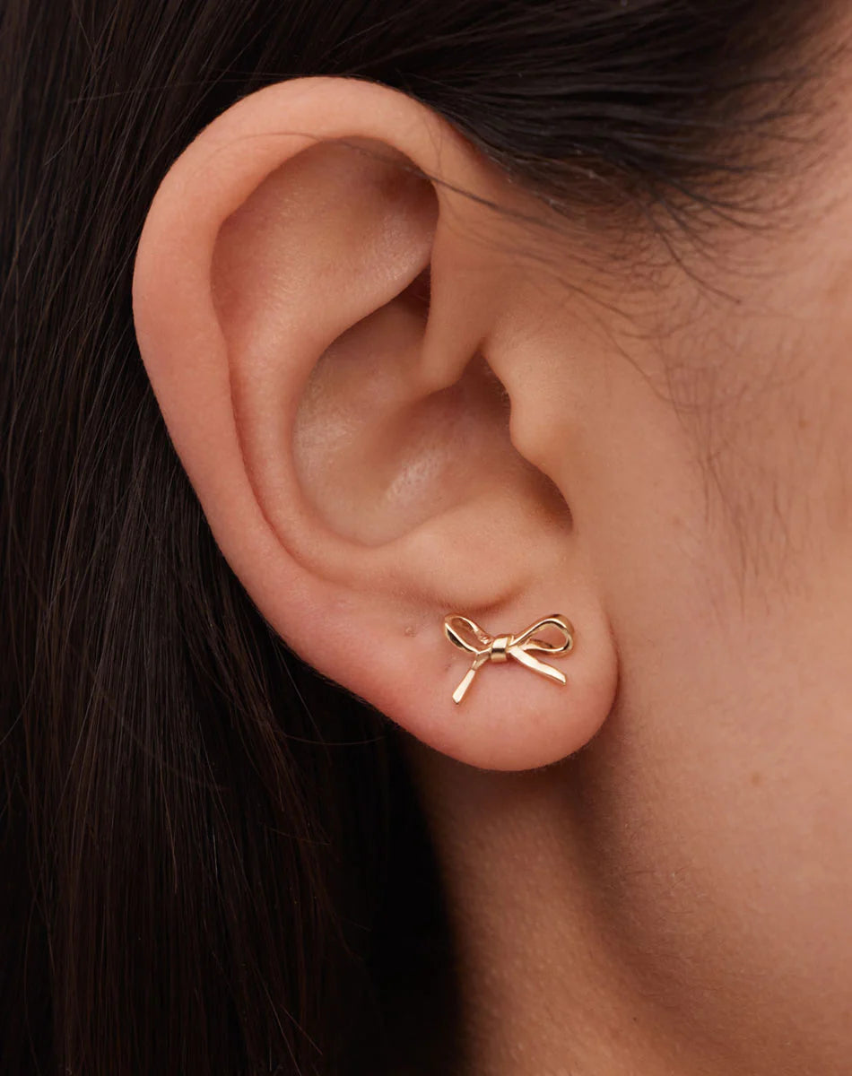 Meadowlark | Bow Stud Earrings Small Gold Plated | Maplestore