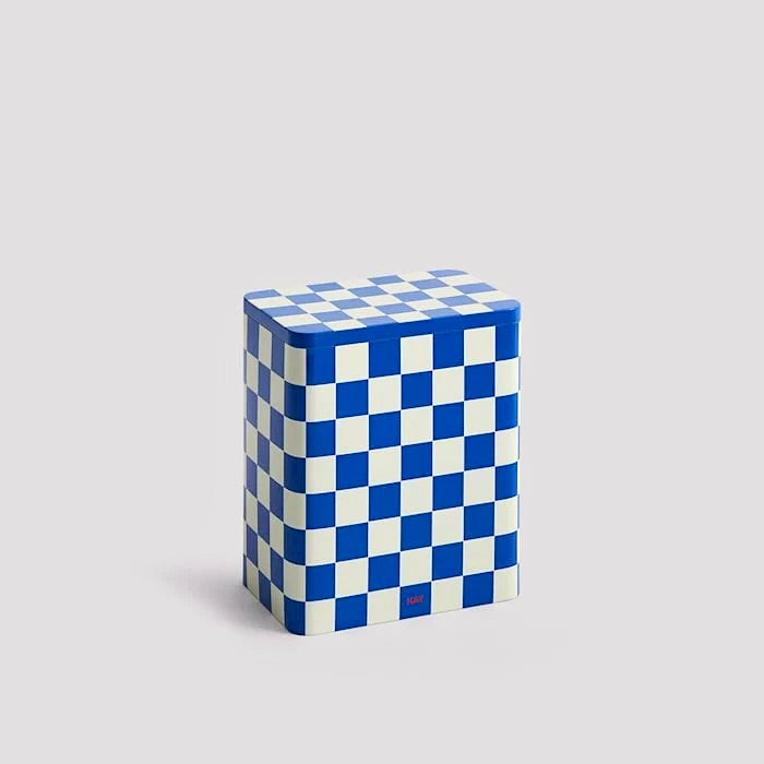 HAY | Tin Container Large Blue/Off White | Maplestore