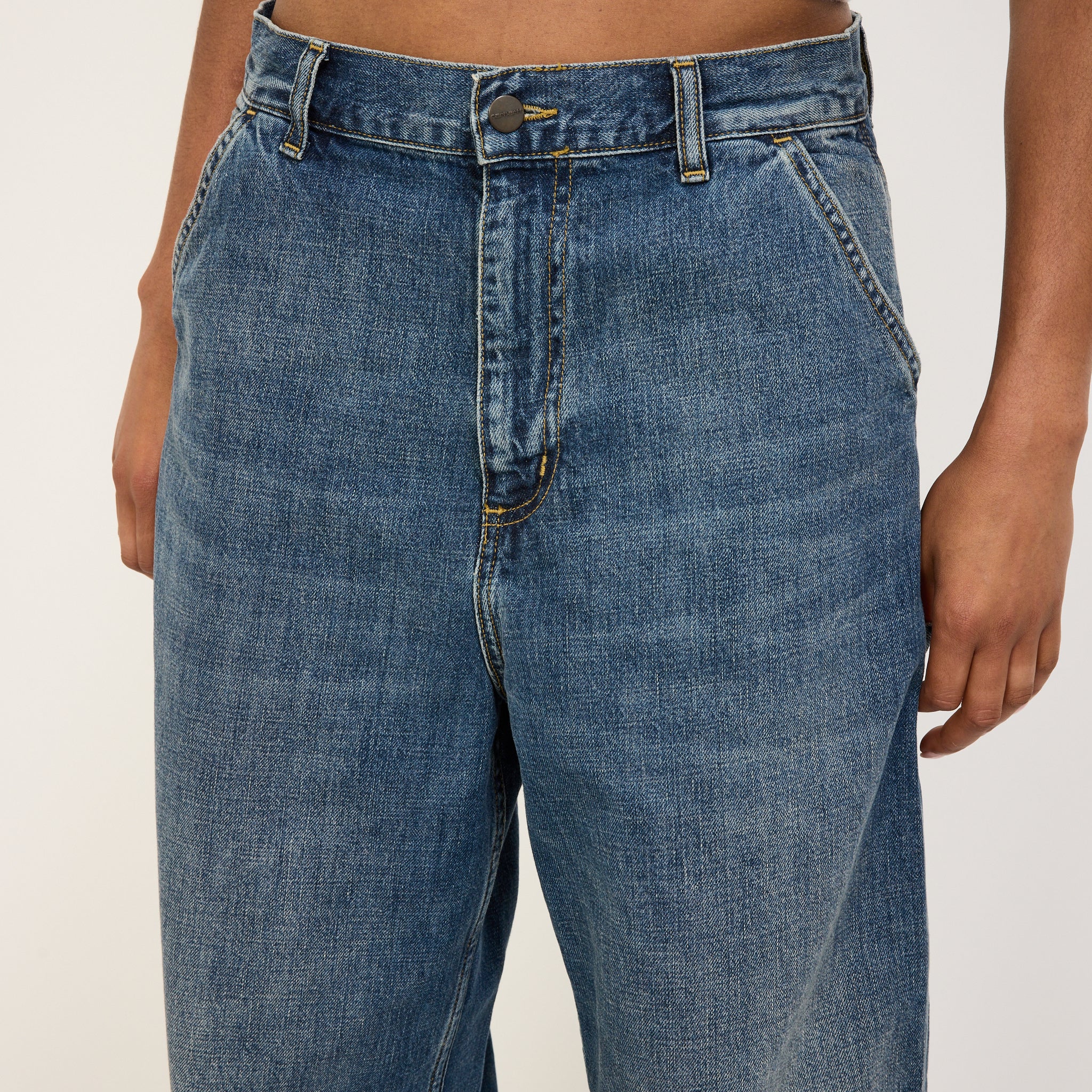 Carhartt WIP | Women's Brandon Single Knee Pant Blue Dark Used Wash | Maplestore