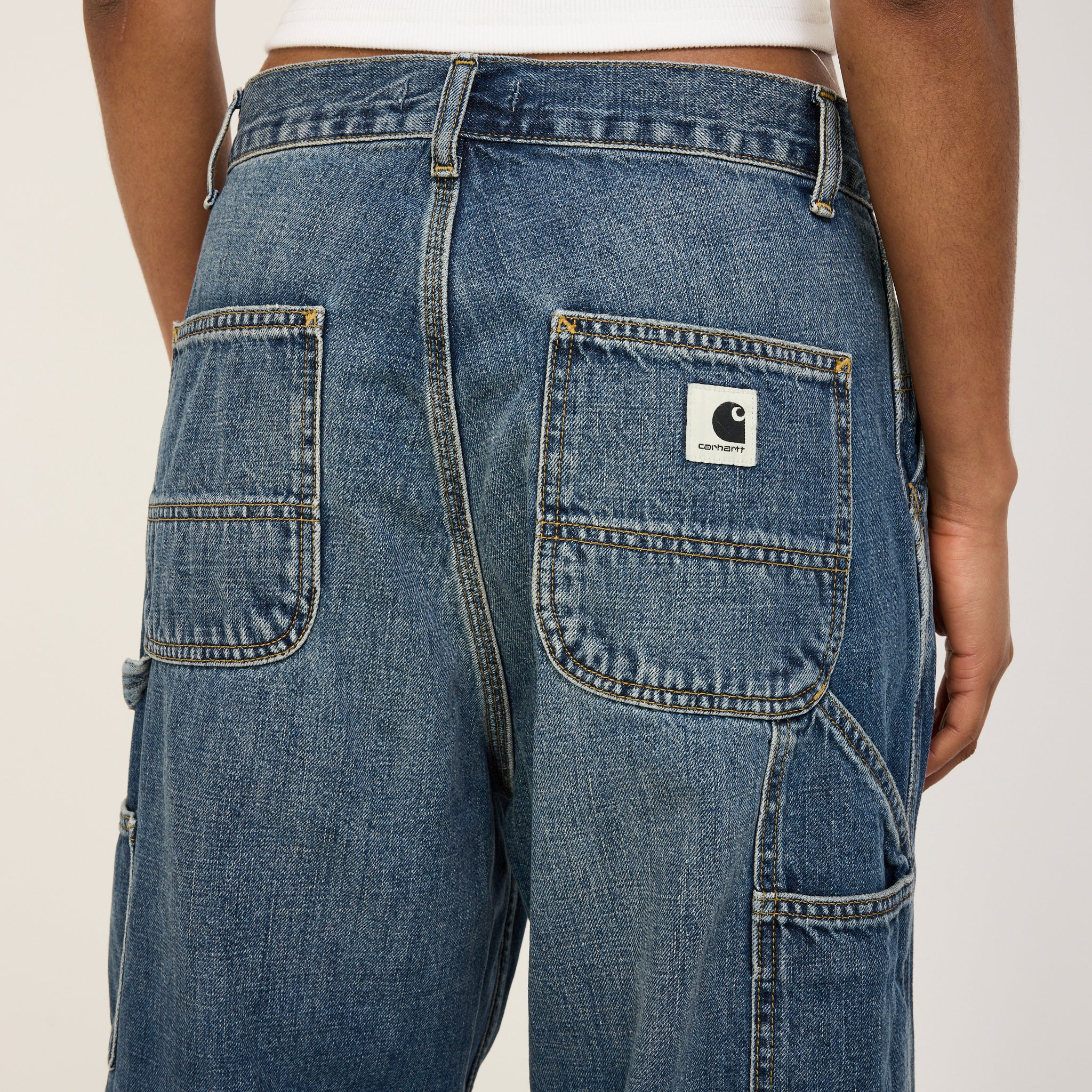 Carhartt WIP | Women's Brandon Single Knee Pant Blue Dark Used Wash | Maplestore