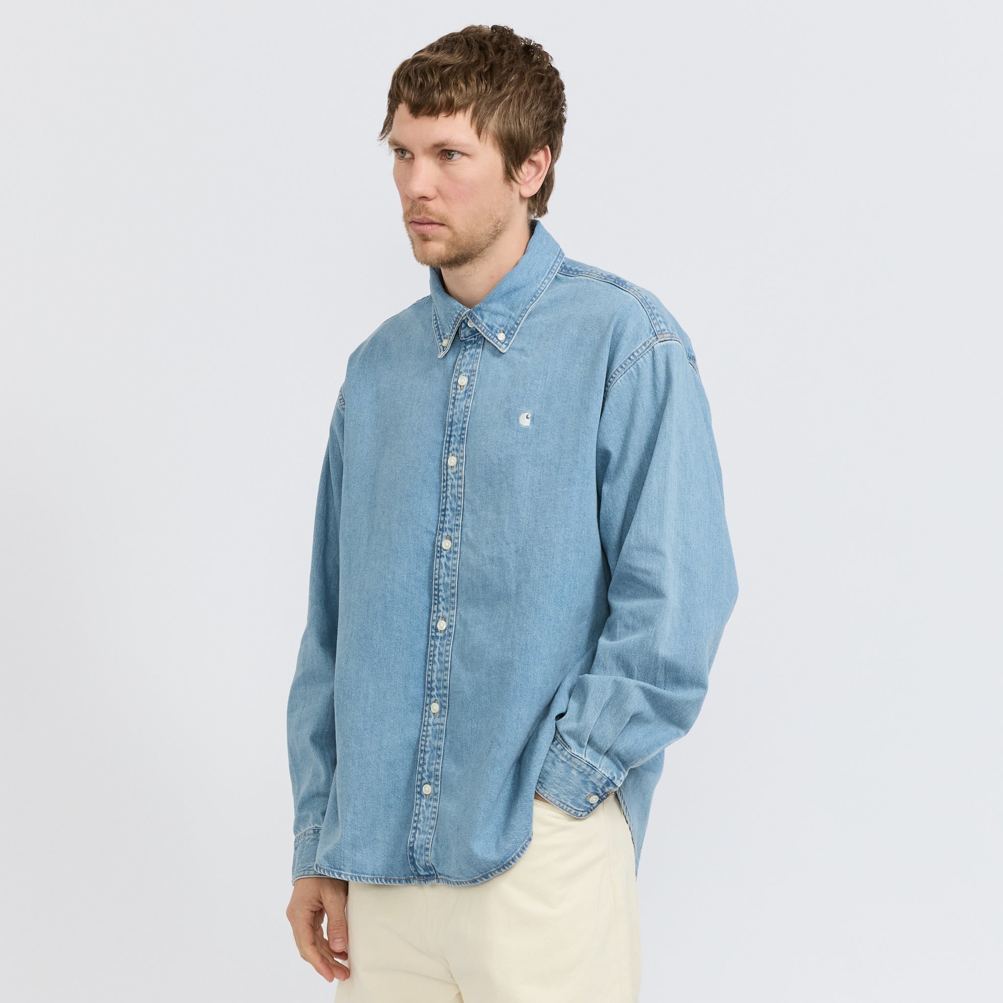 L/S Lucas Shirt Blue Bleached