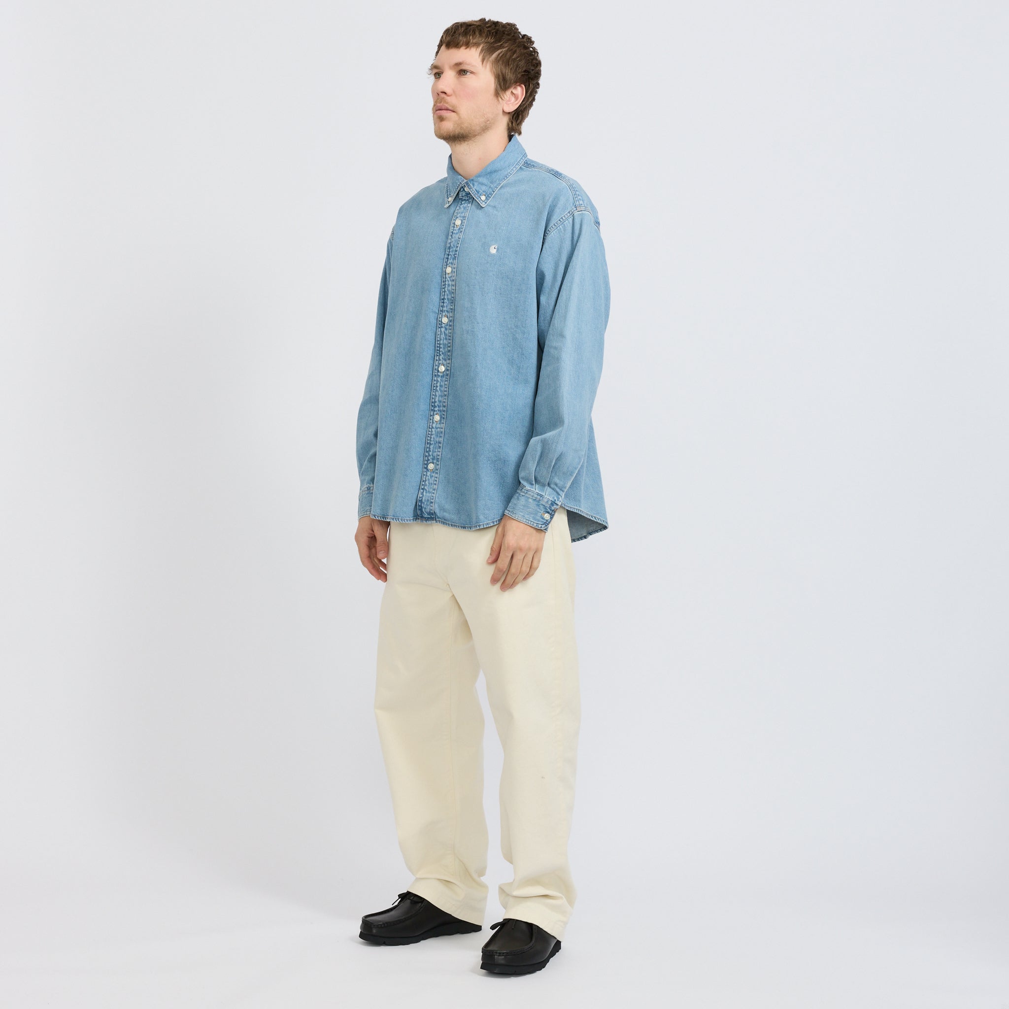 L/S Lucas Shirt Blue Bleached