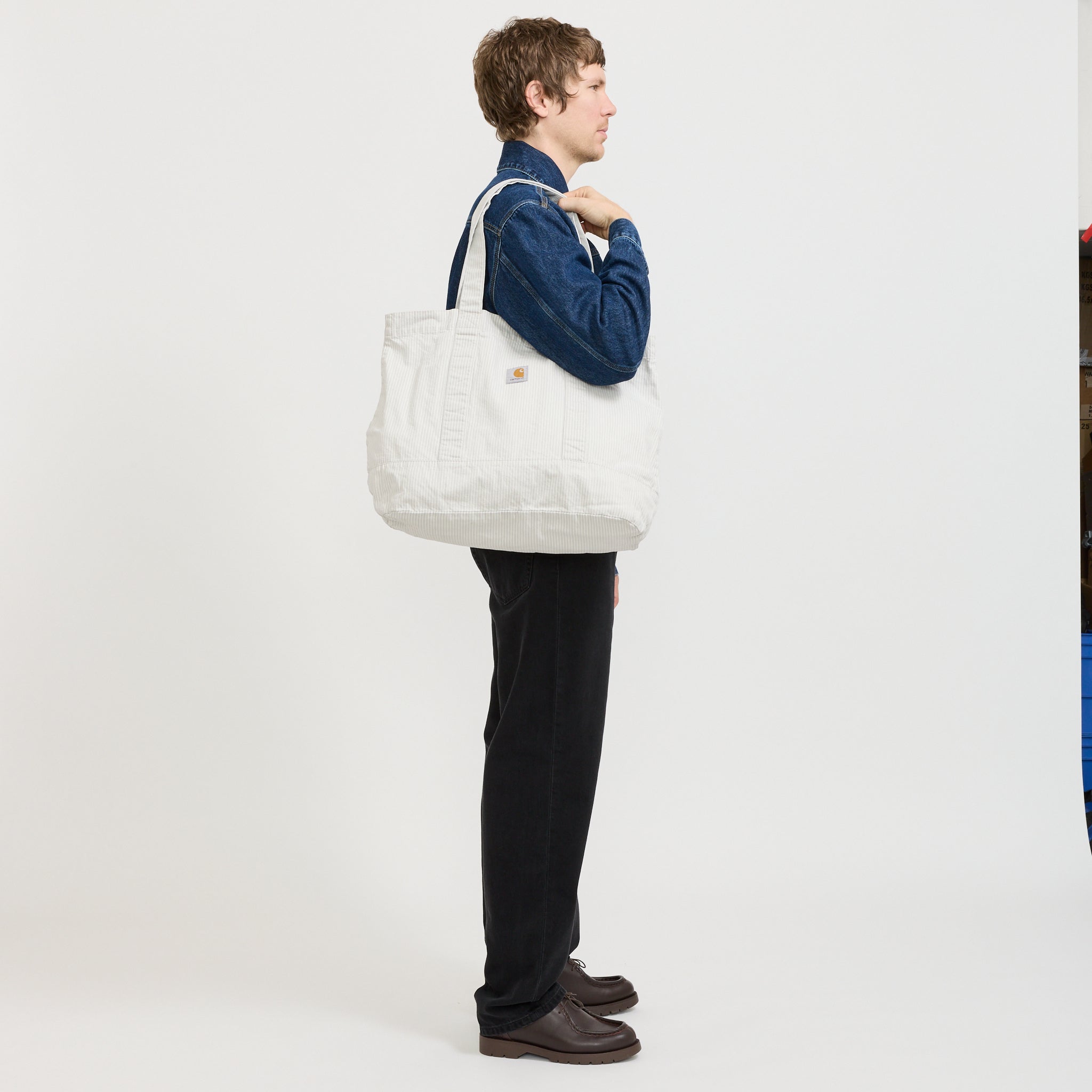 Mercer Tote Bag Stripe Graphite/Wax Bleached