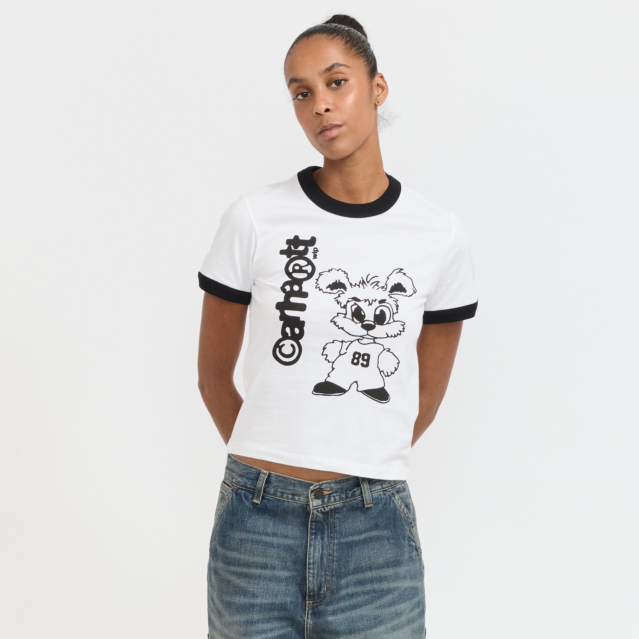 Carhartt WIP | Womens S/S IP Ringer T-Shirt White/Black | Maplestore