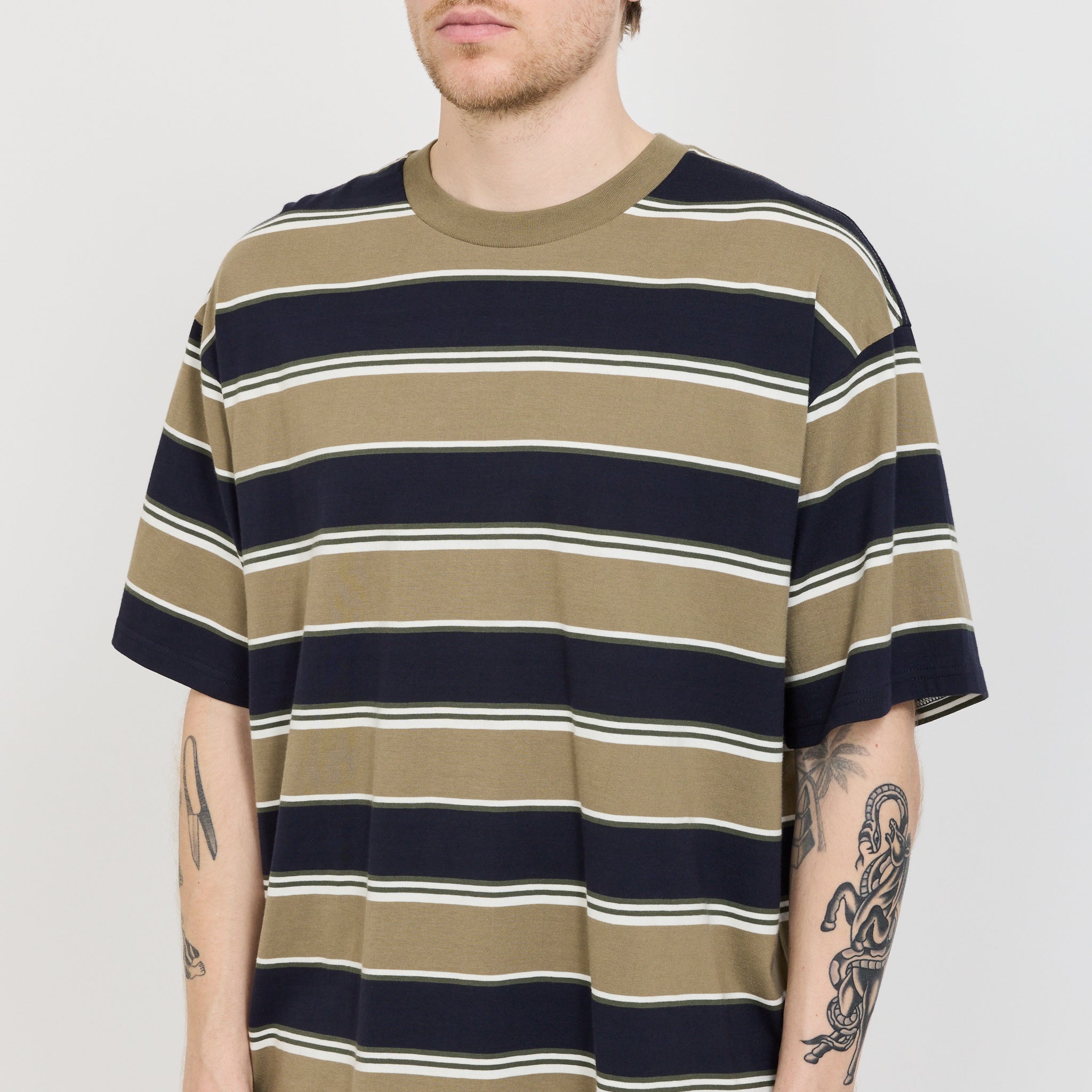 Carhartt WIP | S/S Malone T-Shirt Malone Stripe Brass | Maplestore