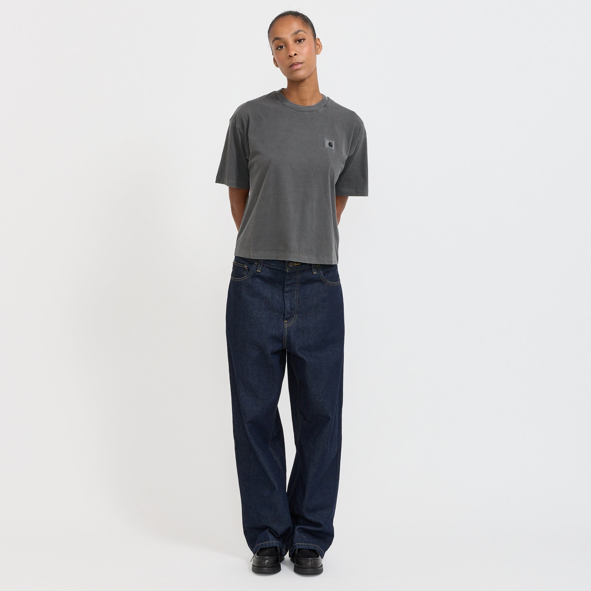 Women's S/S Nelson T-Shirt Black Garment Dyed