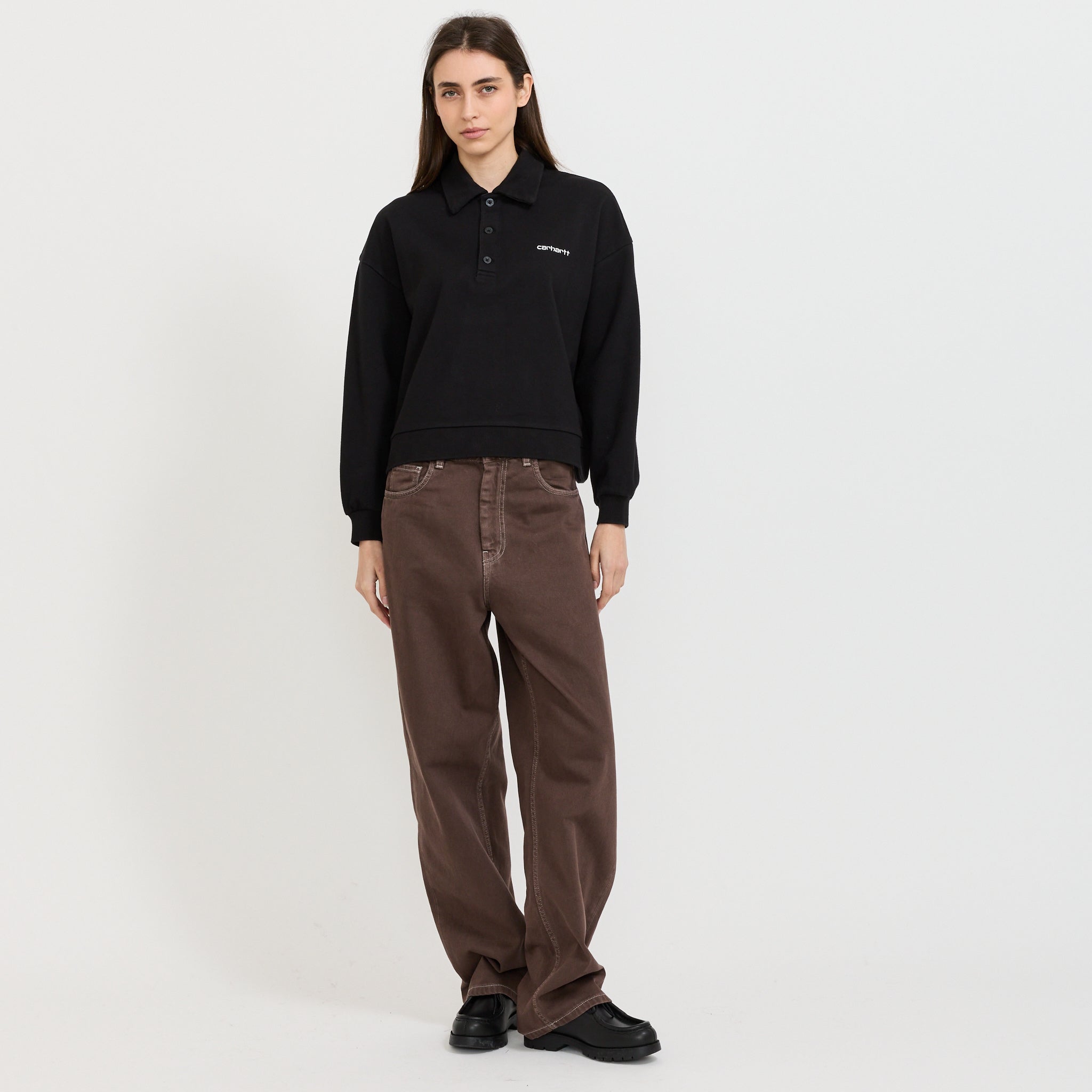Brenta Polo Sweat Black/White Stone