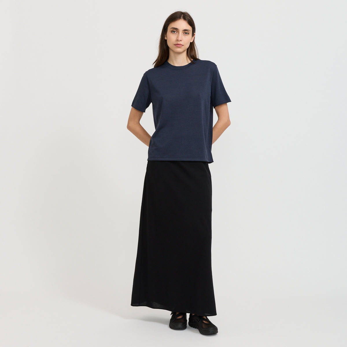 All Season Wool Relaxed T-Shirt Blue