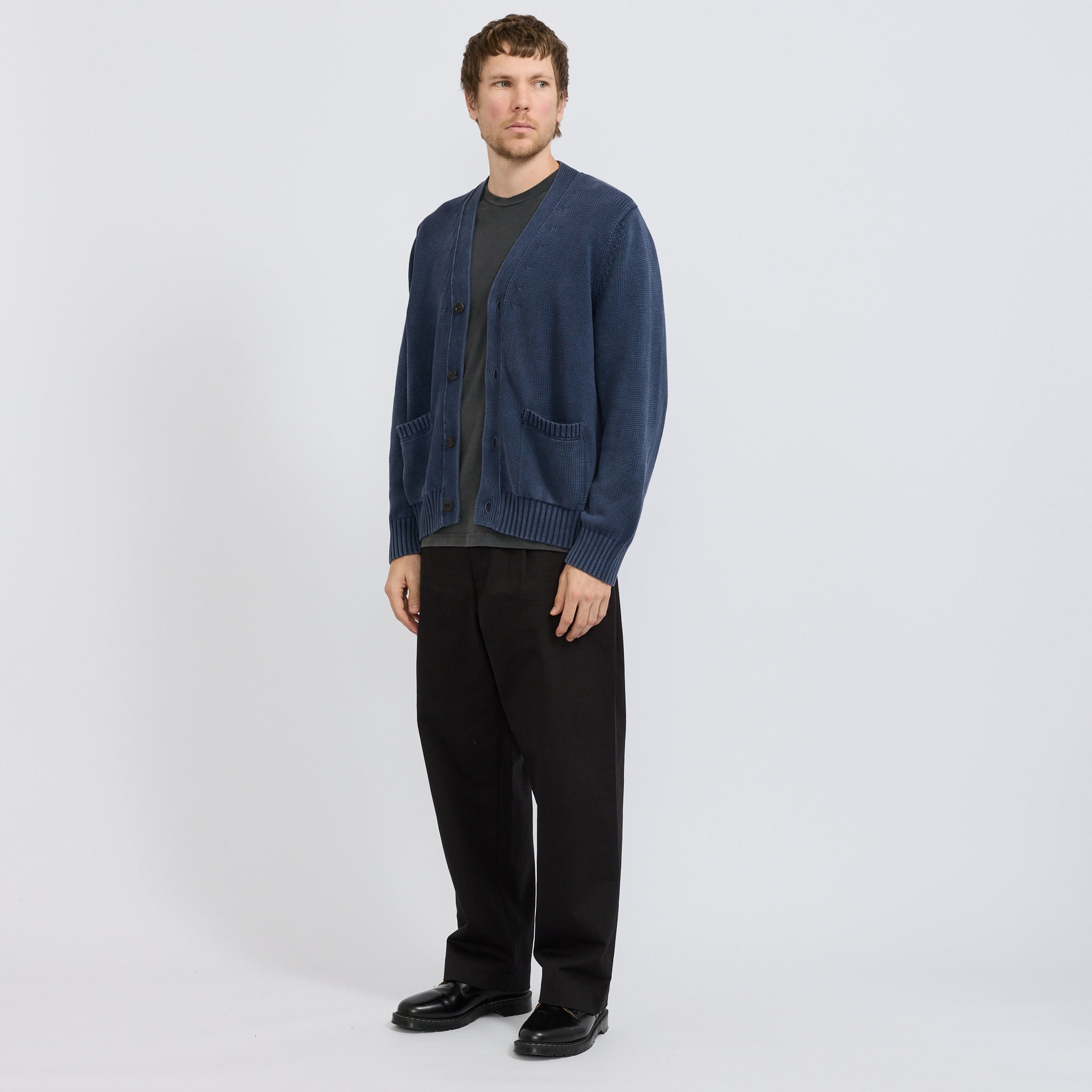 Acid Wash Cardigan Midnight