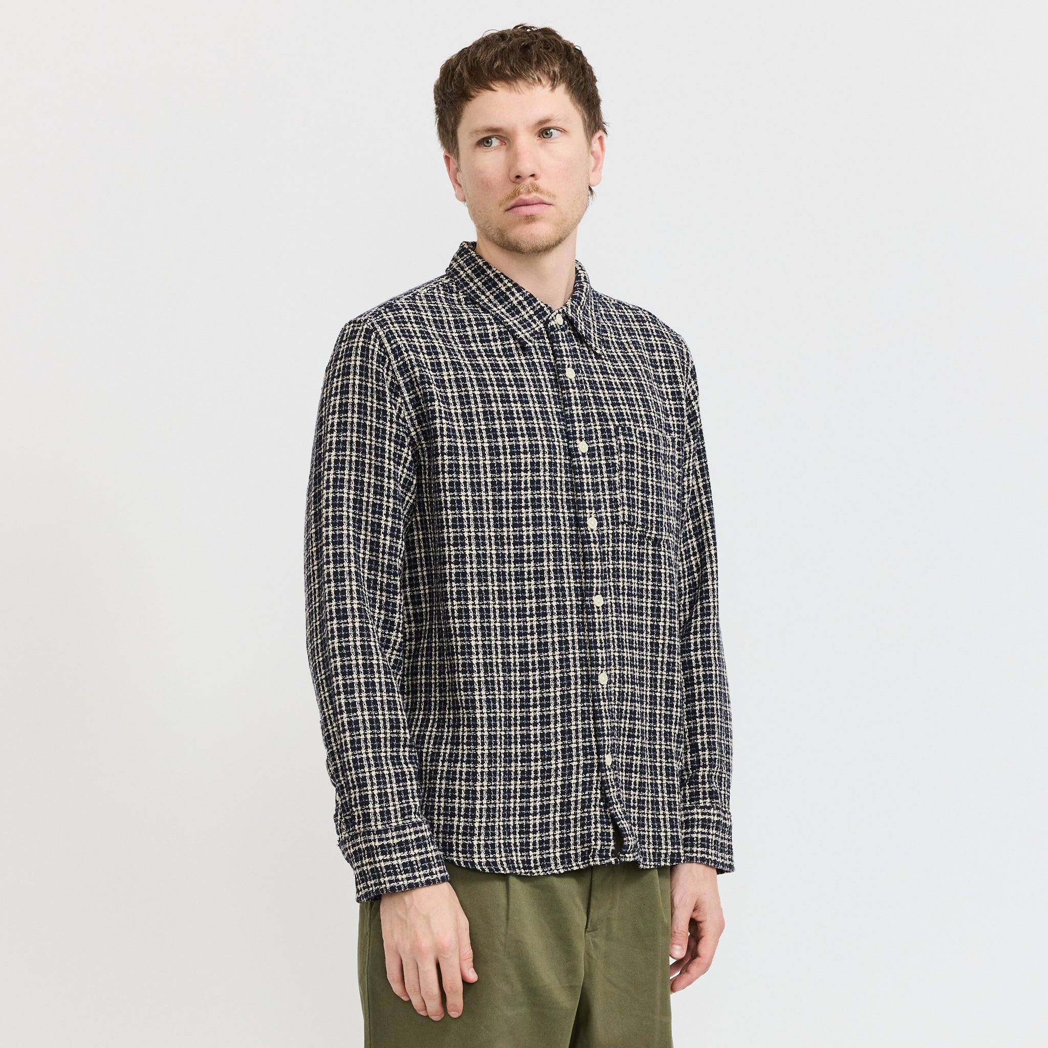 Corridor NYC | Reverse Tweed Snow Check Blue | Maplestore