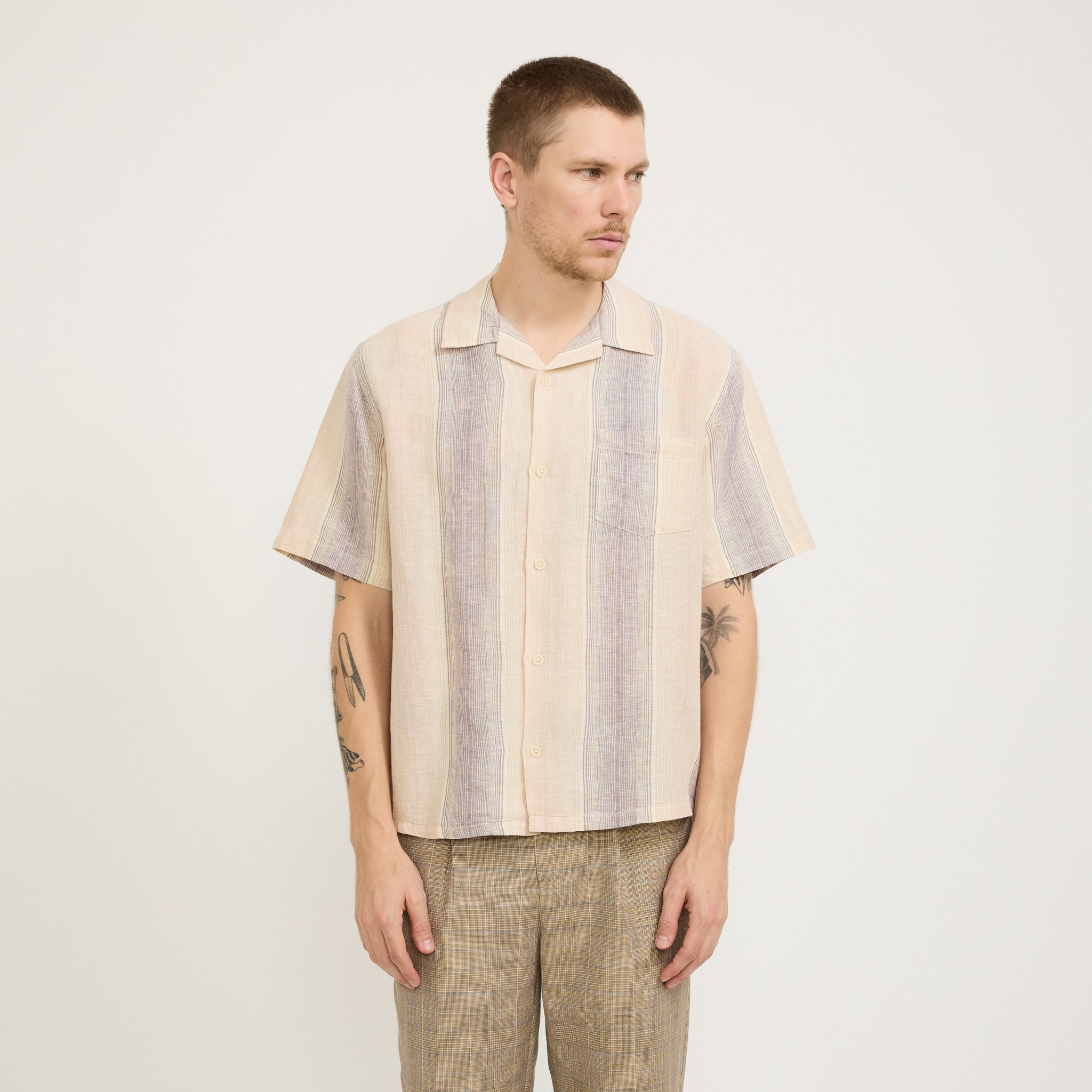 Corridor NYC | Sunset Stripe SS Camp Shirt Violet | Maplestore