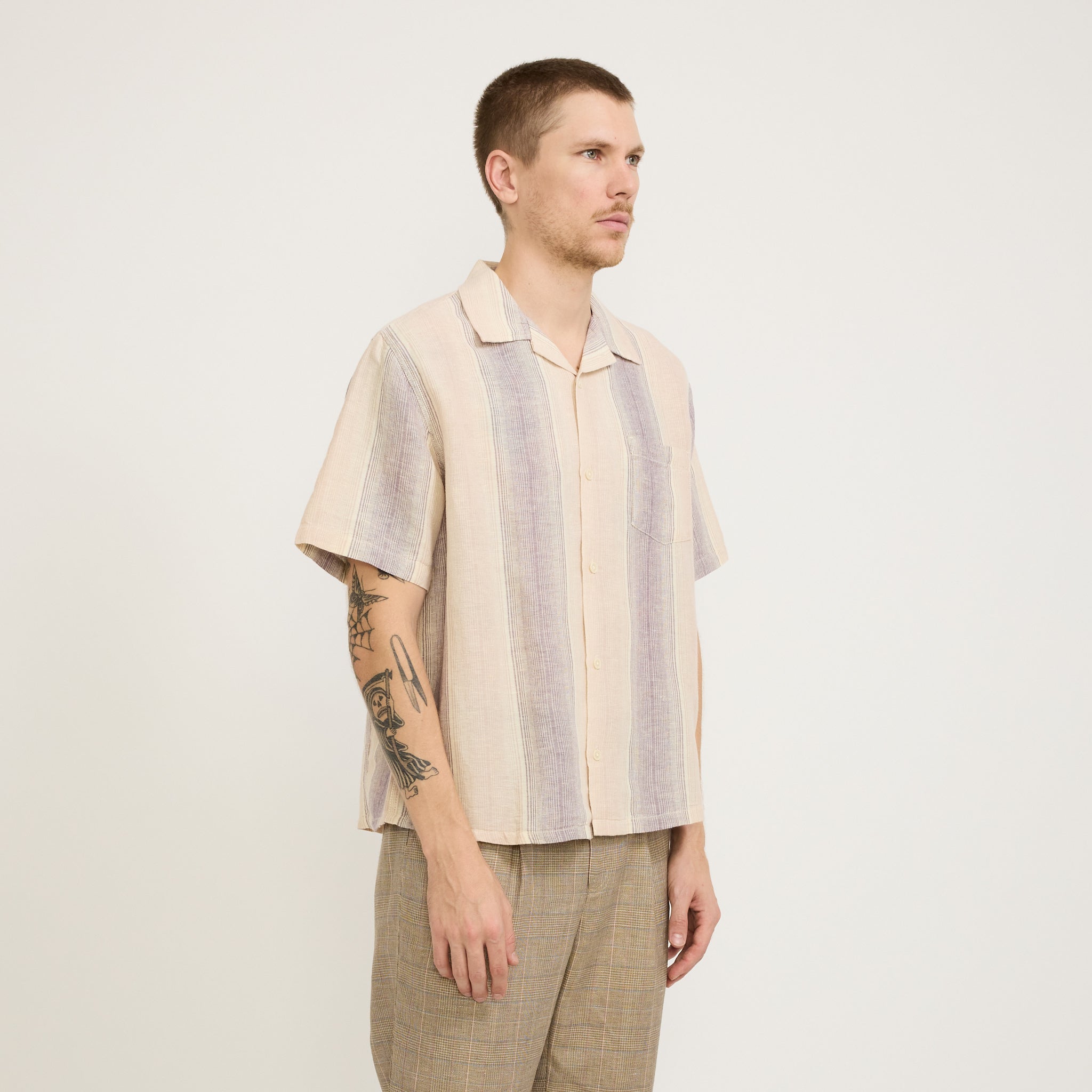 Corridor NYC | Sunset Stripe SS Camp Shirt Violet | Maplestore