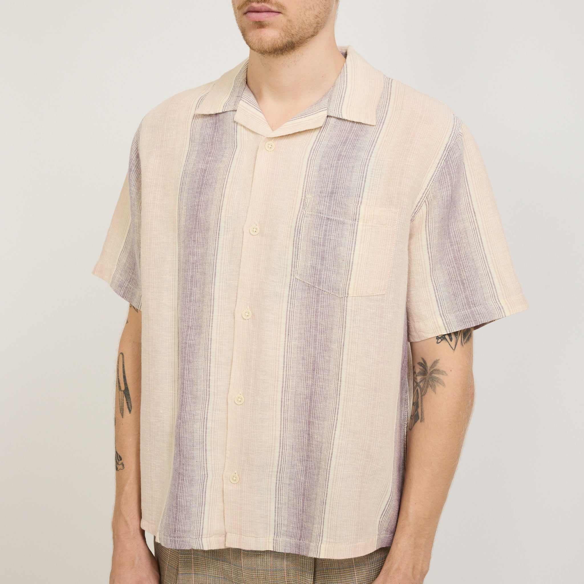 Corridor NYC | Sunset Stripe SS Camp Shirt Violet | Maplestore