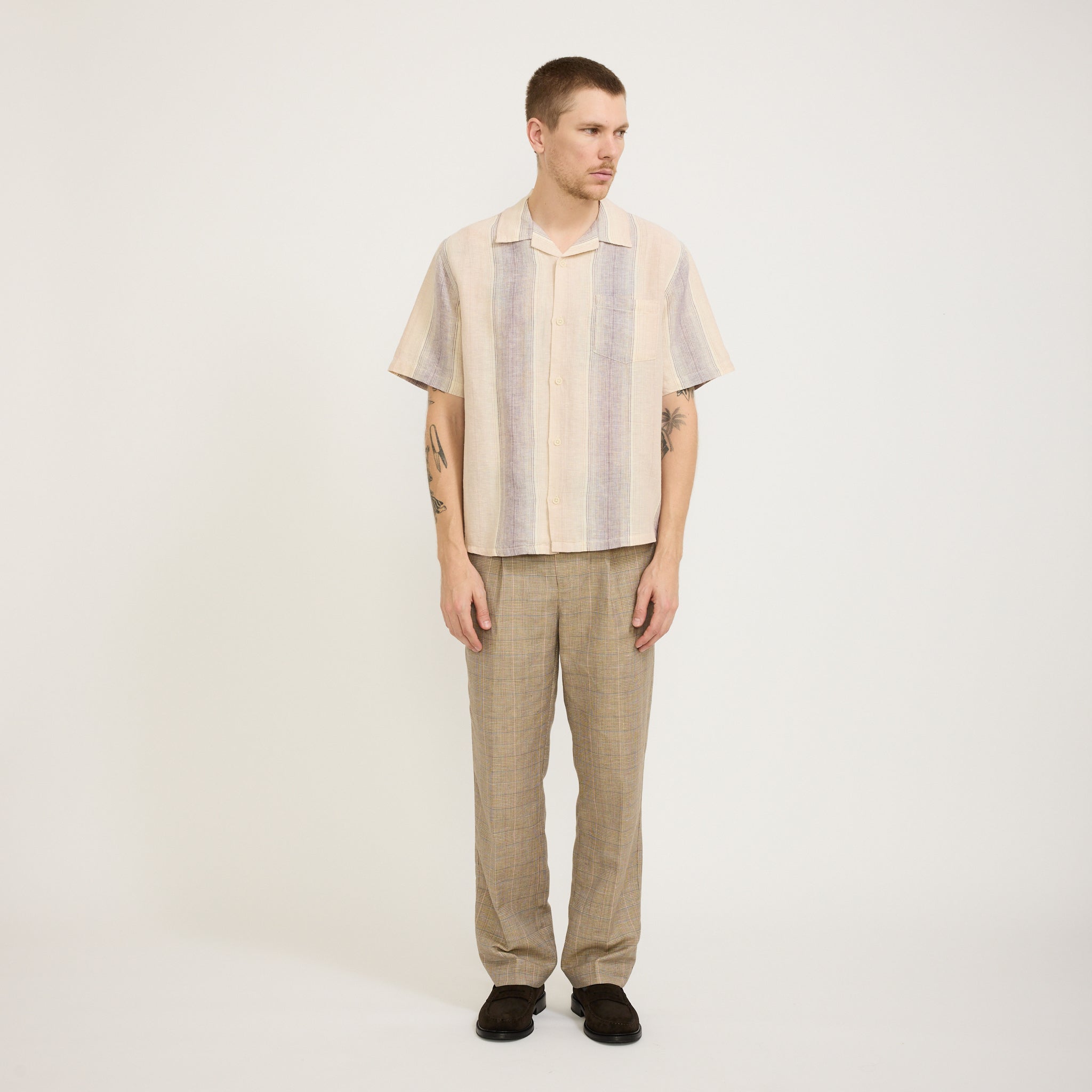 Corridor NYC | Sunset Stripe SS Camp Shirt Violet | Maplestore