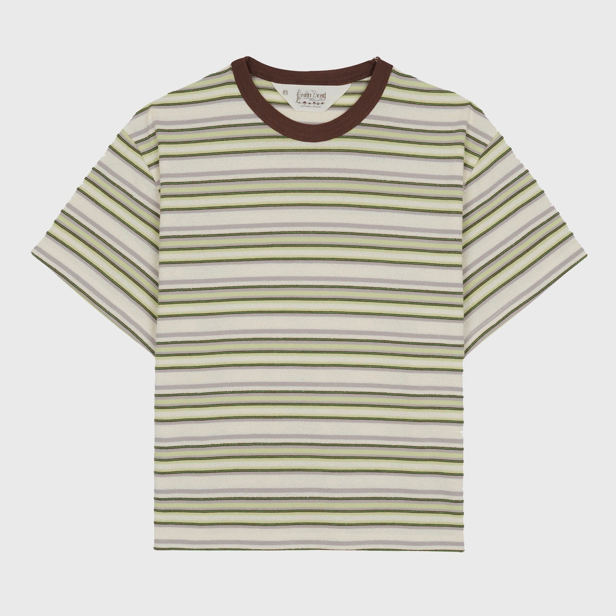 Brain Dead | Looped Stripe T-Shirt Green Multi | Maplestore