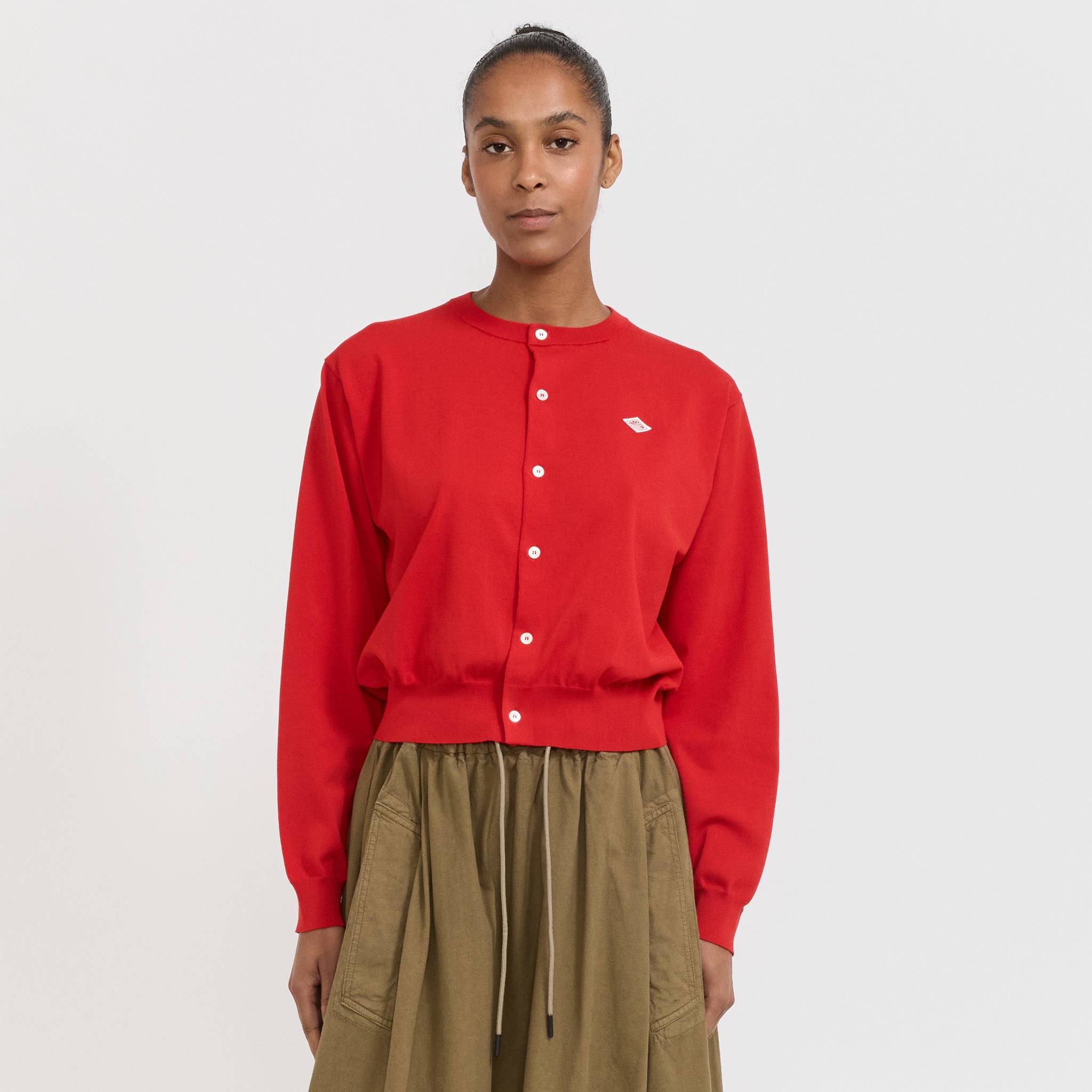 Danton | Crew Neck Cardigan Red | Maplestore