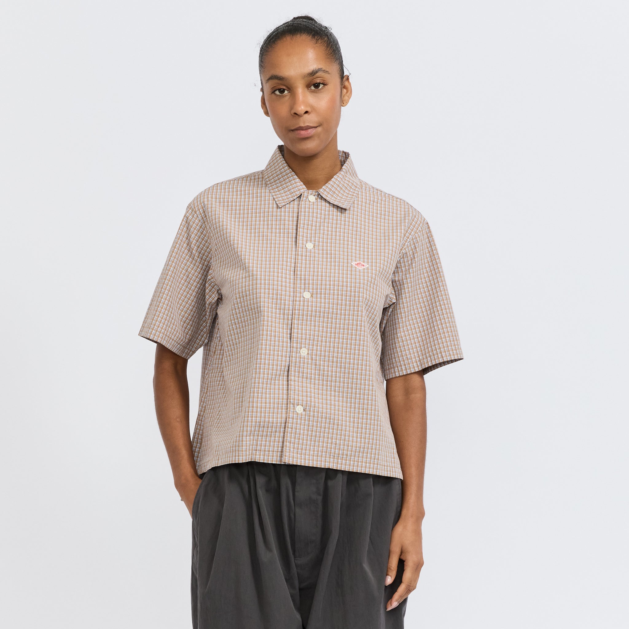 Half Sleeve Shirt Brown/Blue Check