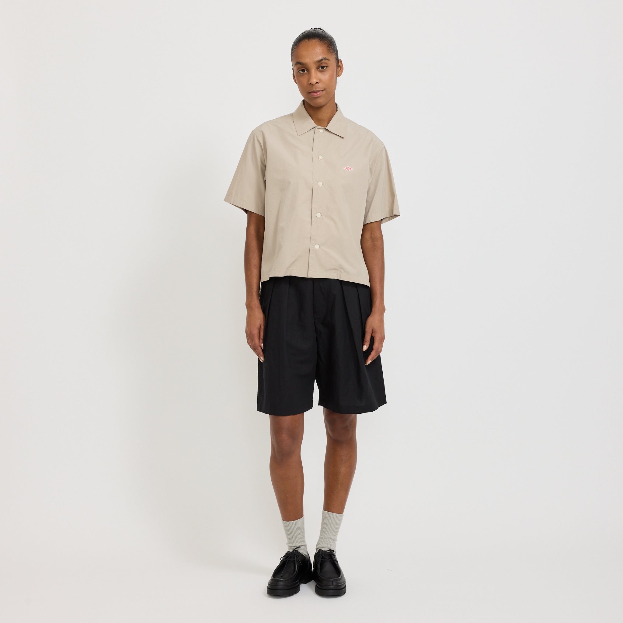 Danton | Half Sleeve Shirt Greige | Maplestore