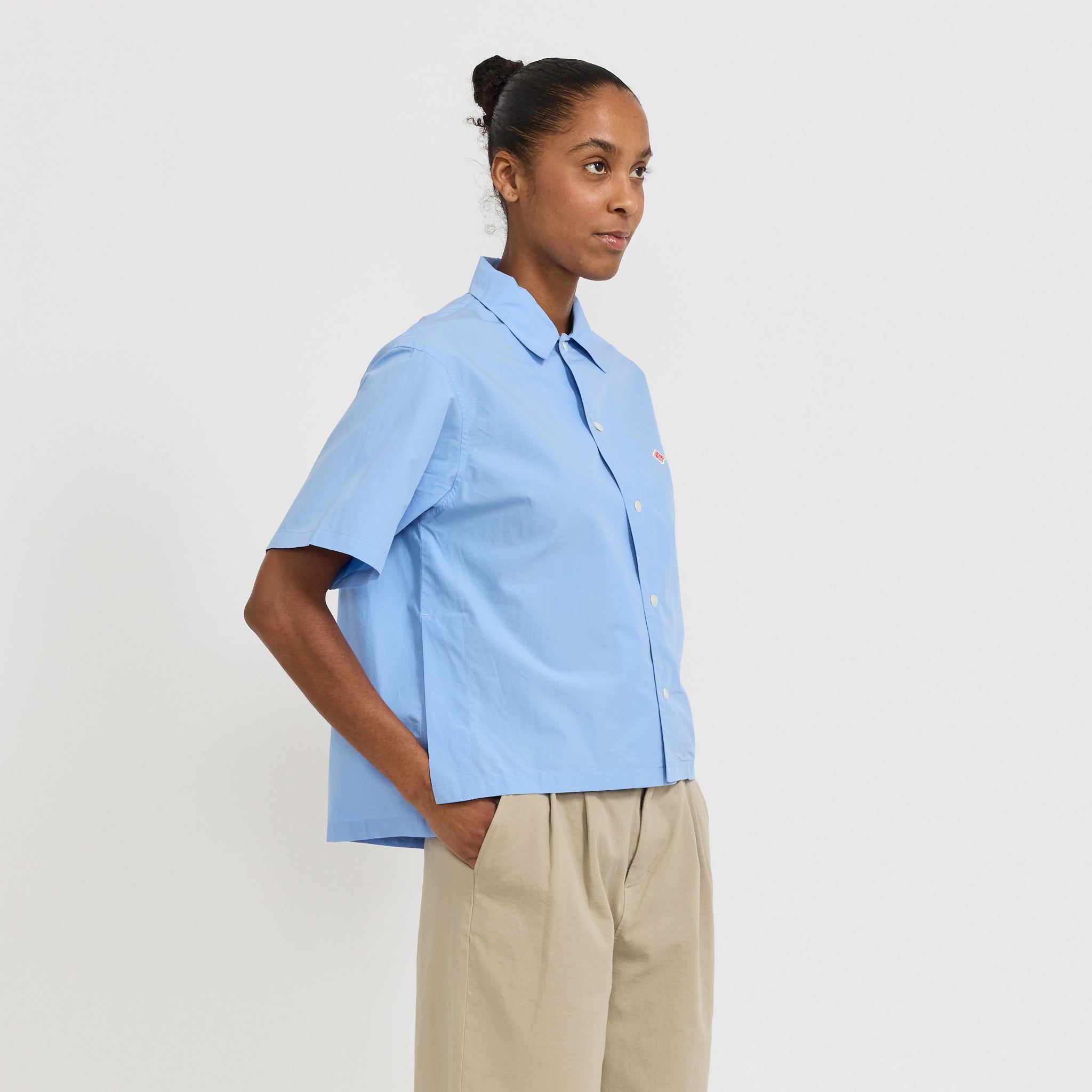 Danton | Half Sleeve Shirt Light Sax | Maplestore