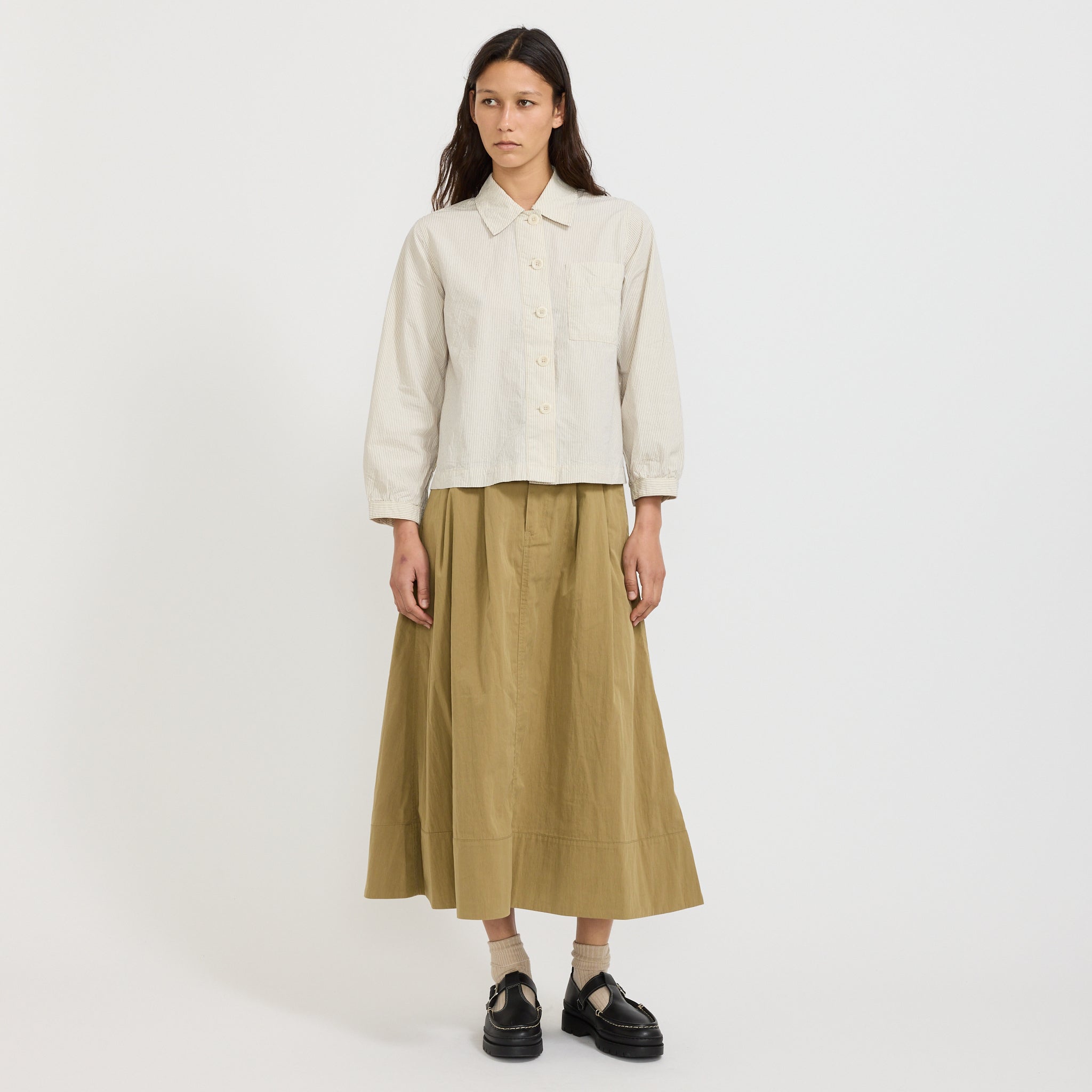 2 Tuck Skirt Dark Beige