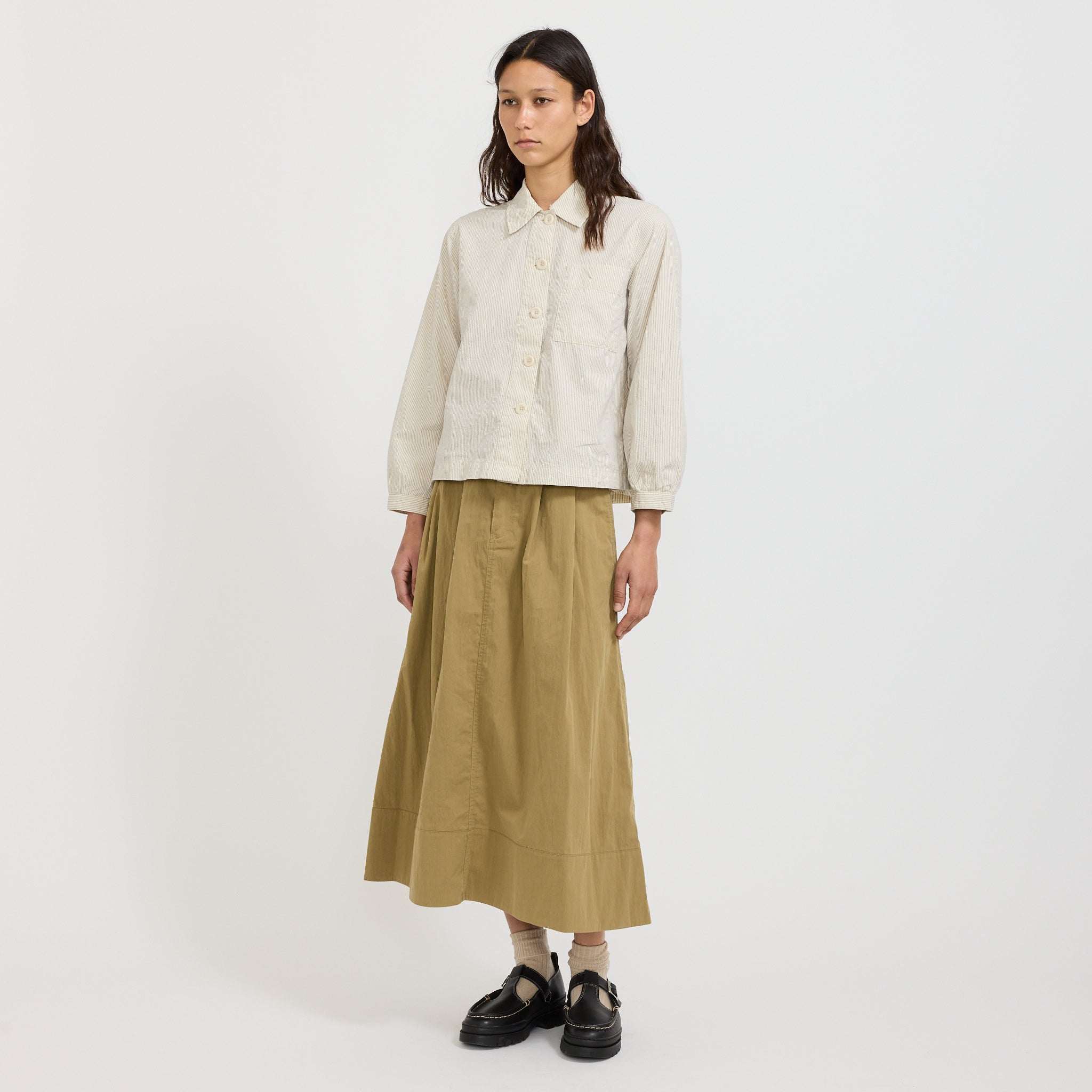 2 Tuck Skirt Dark Beige