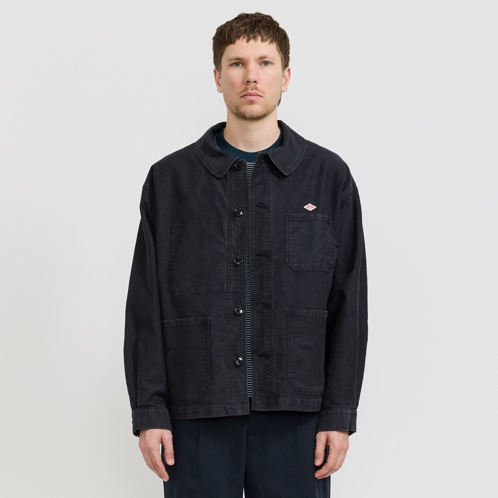 Danton | Wide Coverall Sulfur Dye Heavy Moleskin Black | Maplestore