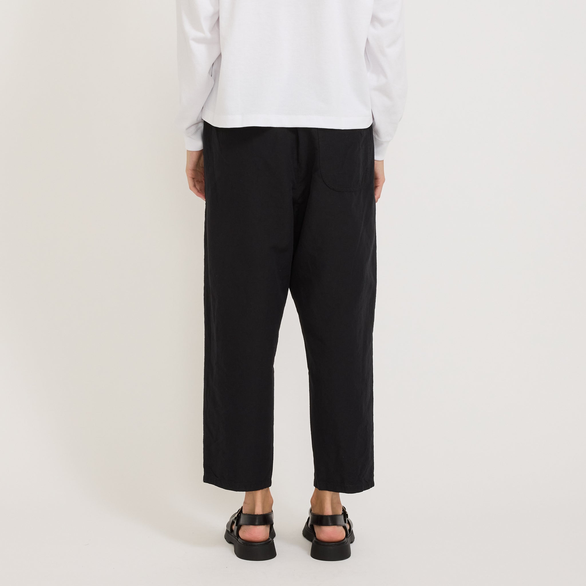 Danton | Womens Easy Pants Cotton/Linen Weather Cloth Black | Maplestore