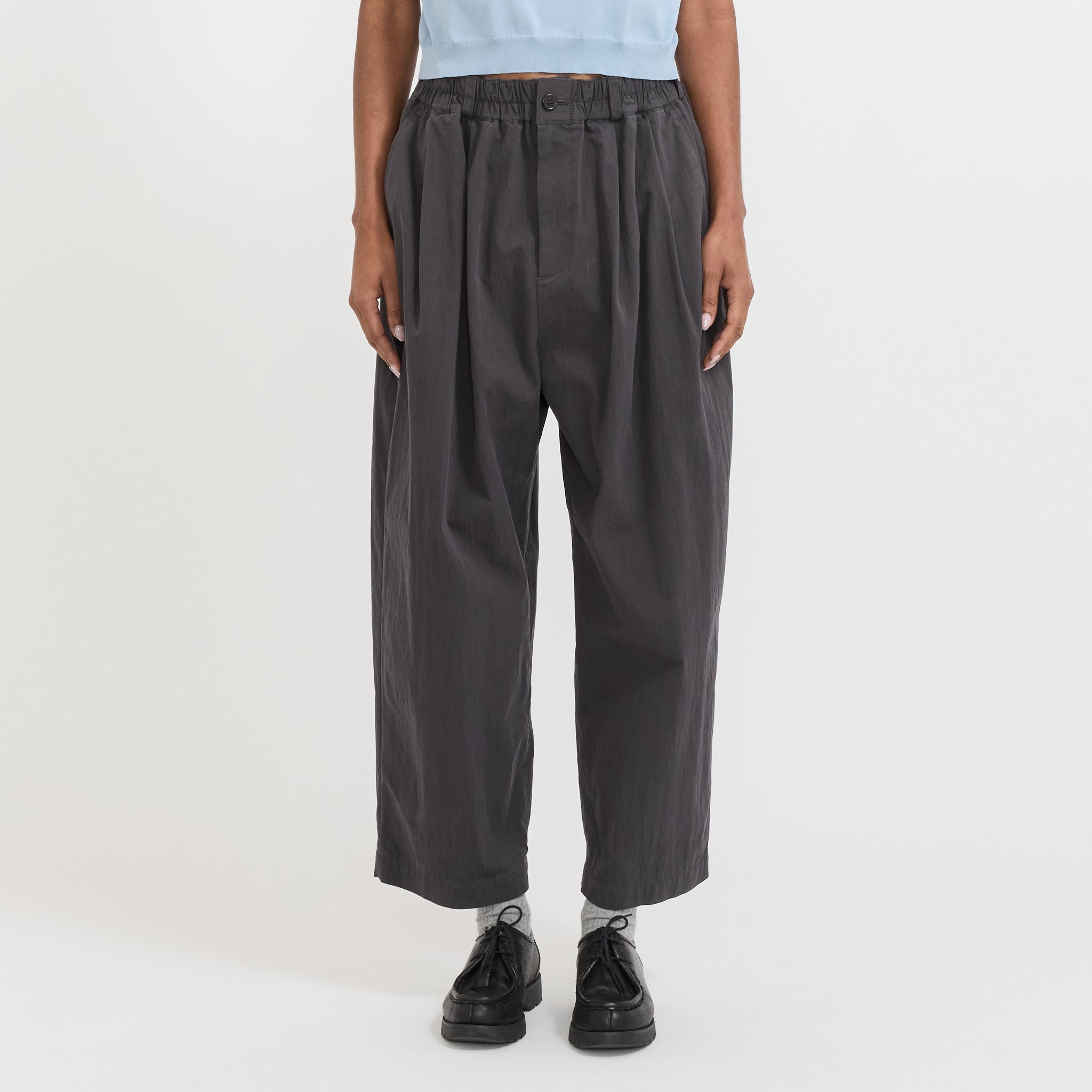 Danton | Womens Easy Pants Cotton/Nylon Twill Charcoal | Maplestore