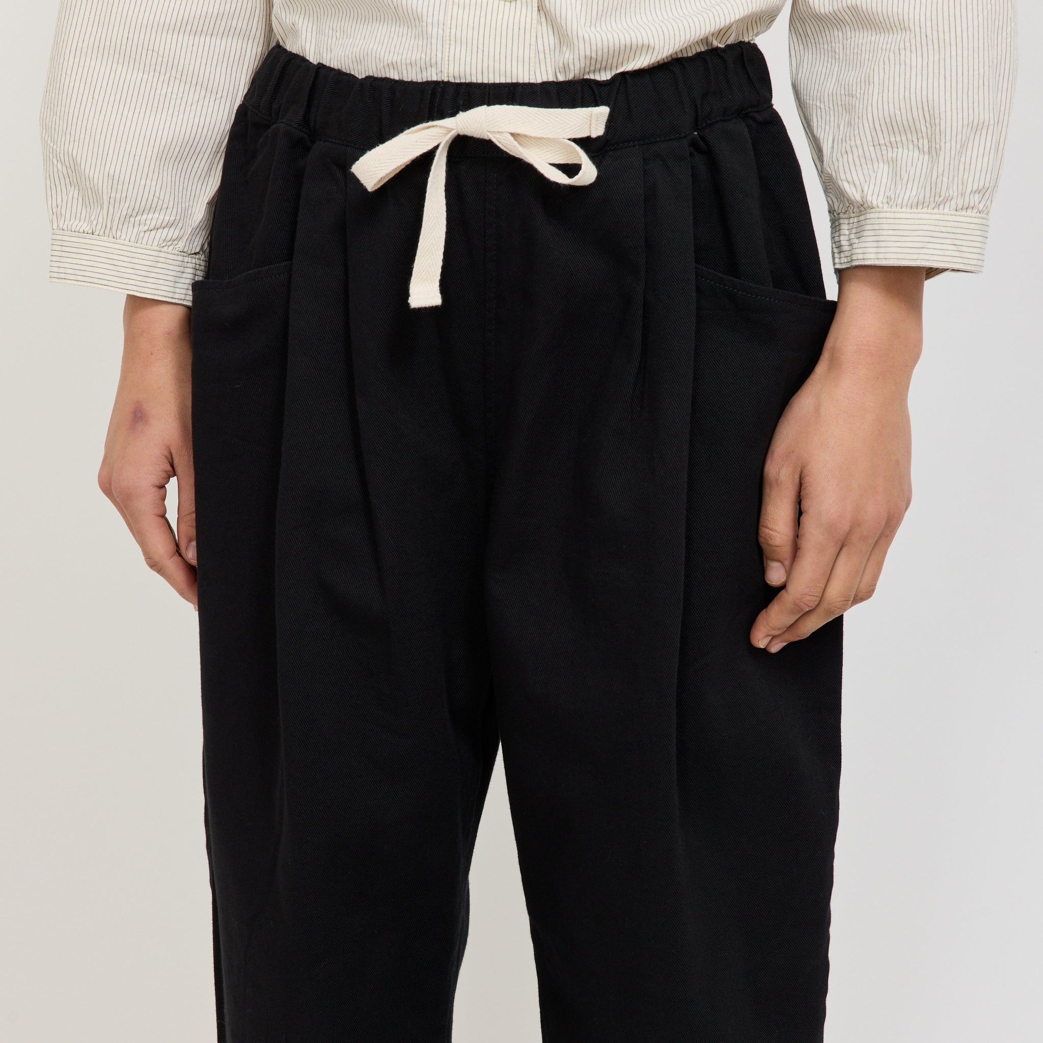 Tuck Easy Pants Heavy Twill Black