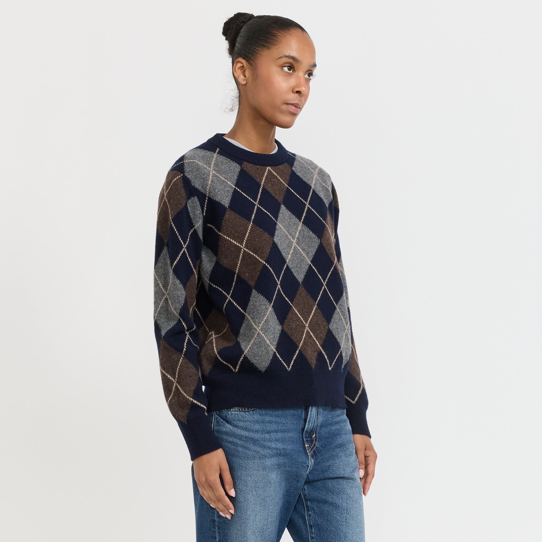 &Daughter | Argyle Slouch Crewneck Multi | Maplestore