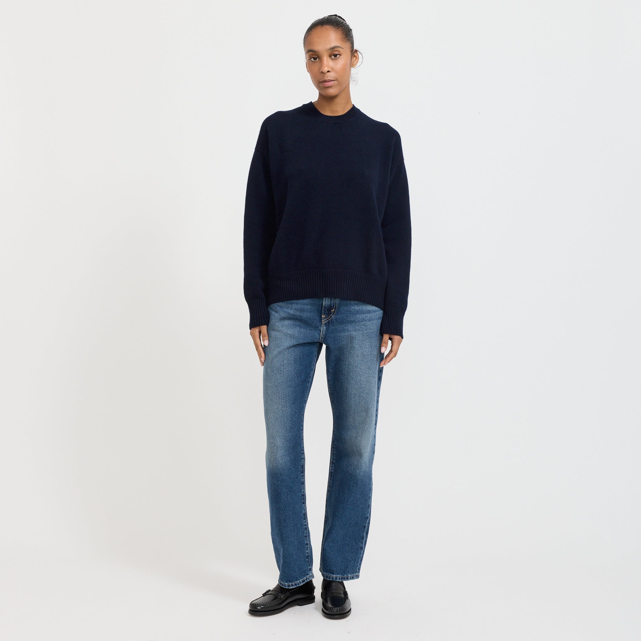 Innes Slouch Crewneck Navy