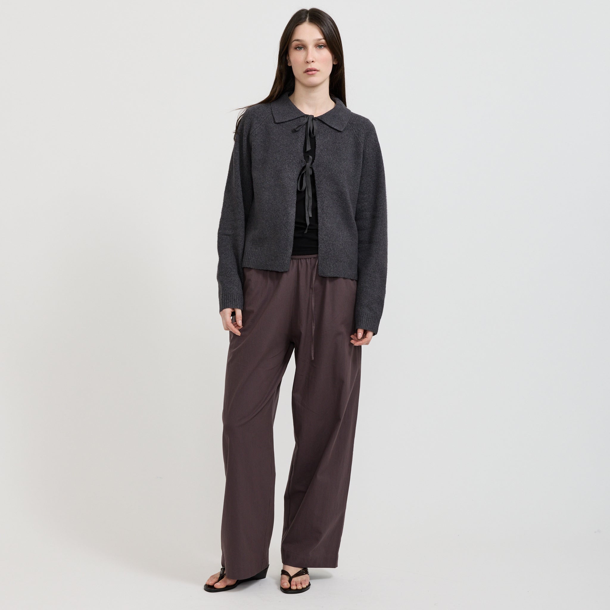 Box Cardigan Charcoal