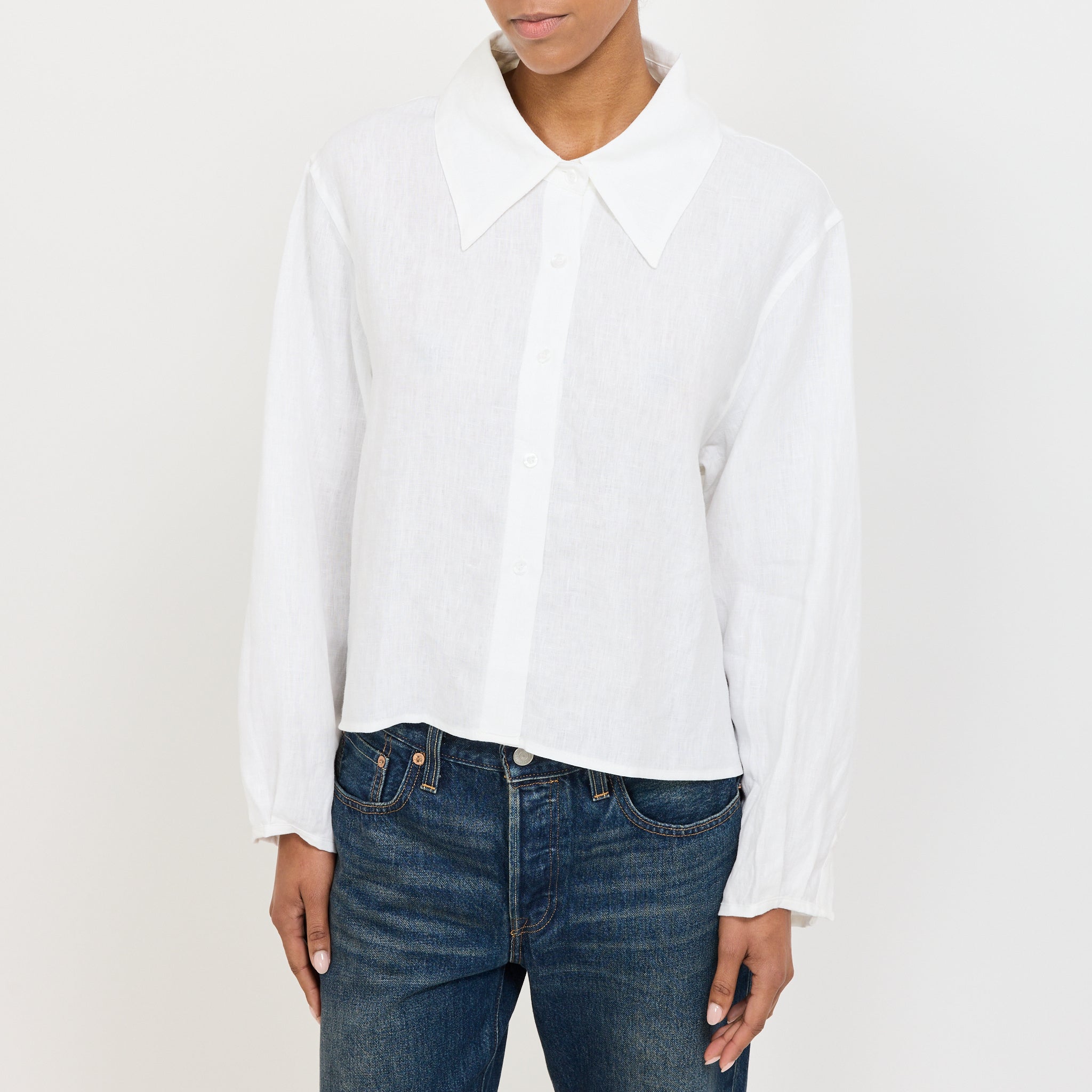 Deiji Studios | Collar Point Shirt White | Maplestore