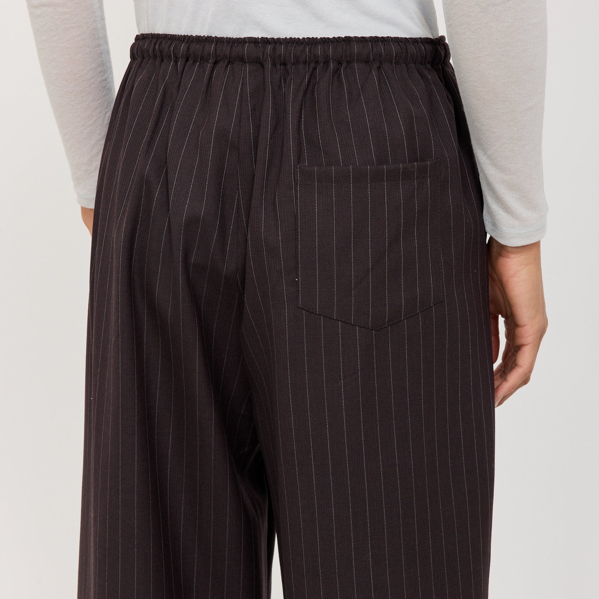 Deiji Studios | Drawcord Wool Pant Licorice | Maplestore