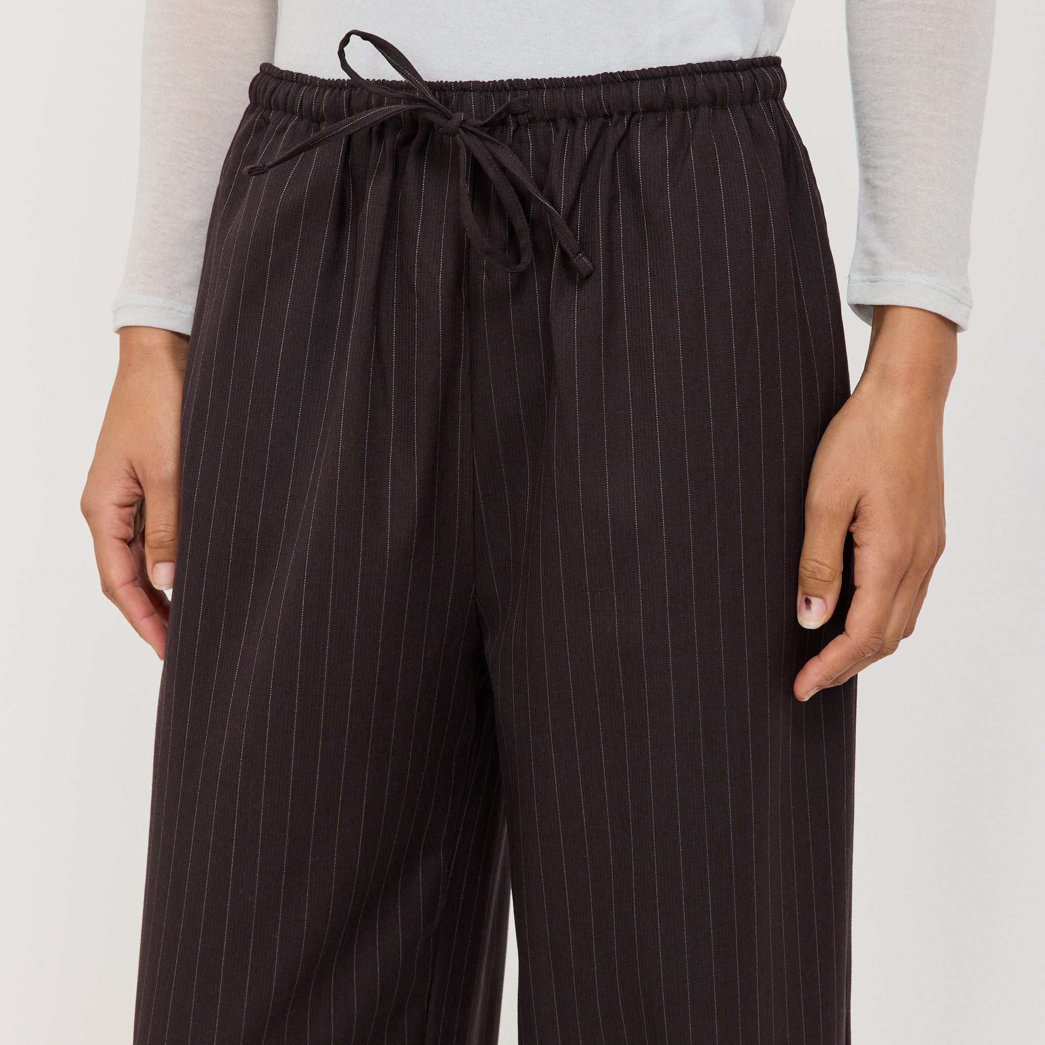 Deiji Studios | Drawcord Wool Pant Licorice | Maplestore