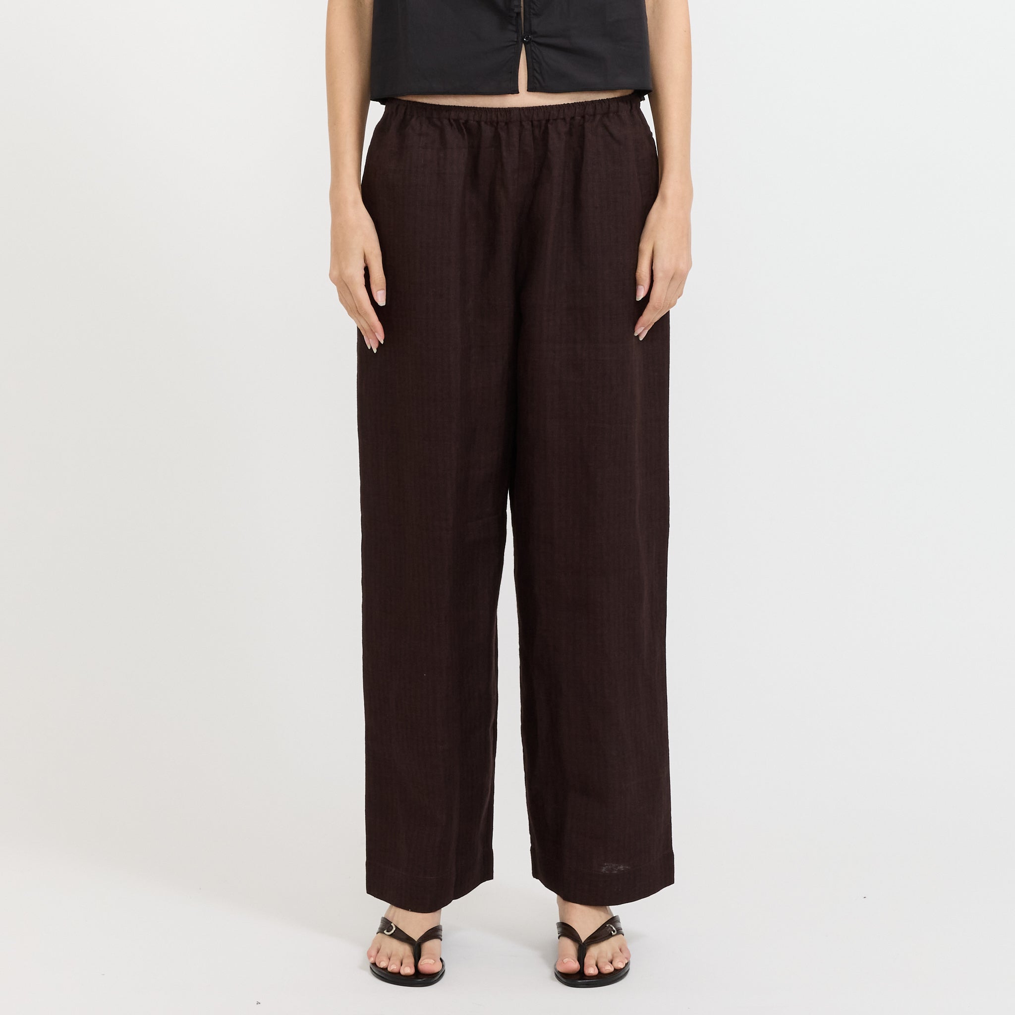 Ease Trouser Brown Black Stripe