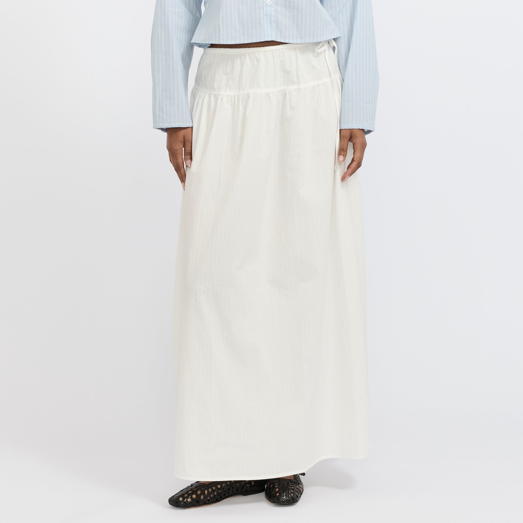 Maxi Skirt White Texture