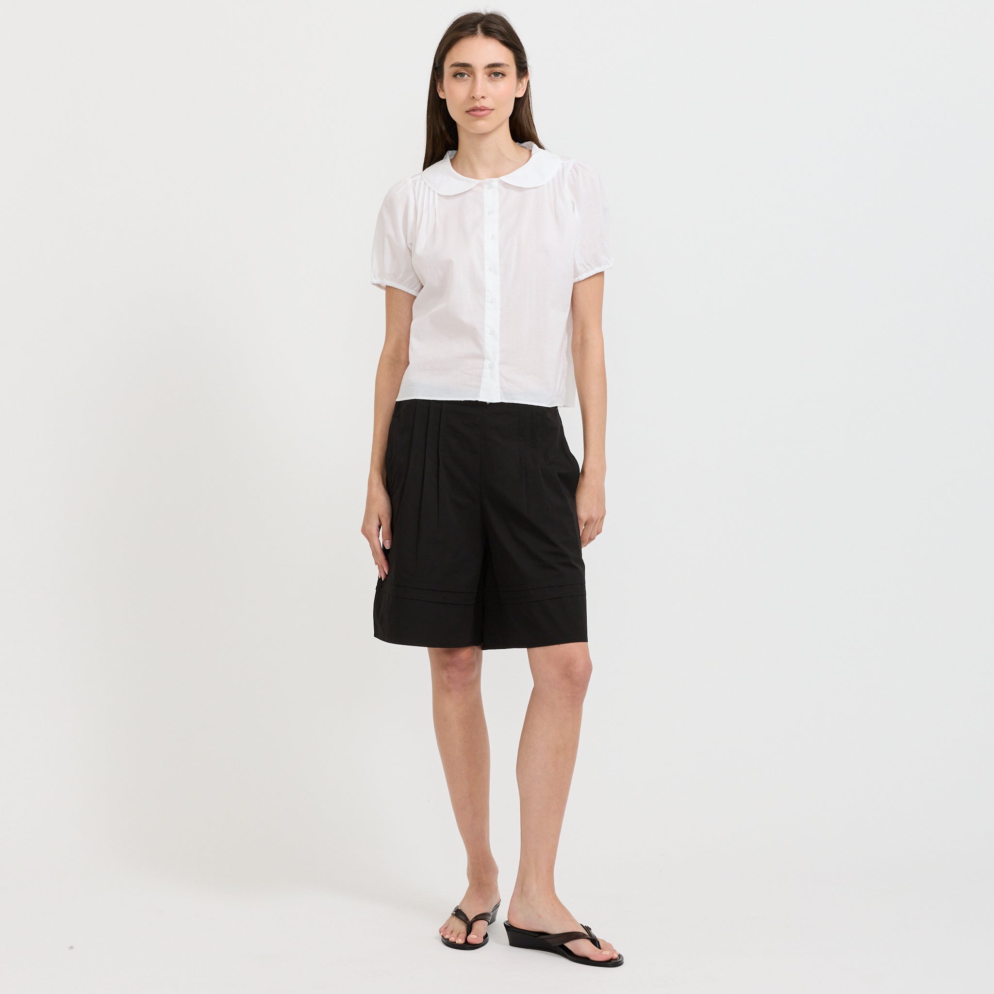Pintuck Short Black